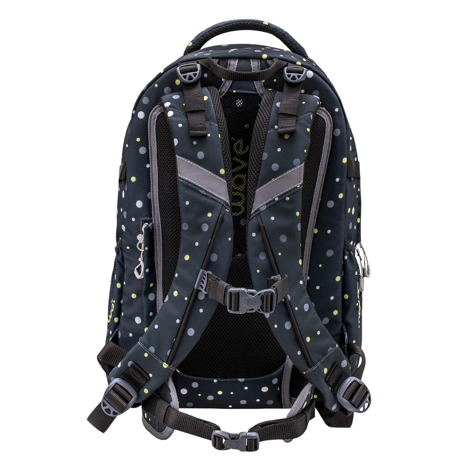 Rucksack Infinity Schulrucksack "Black and Yellow Dots"