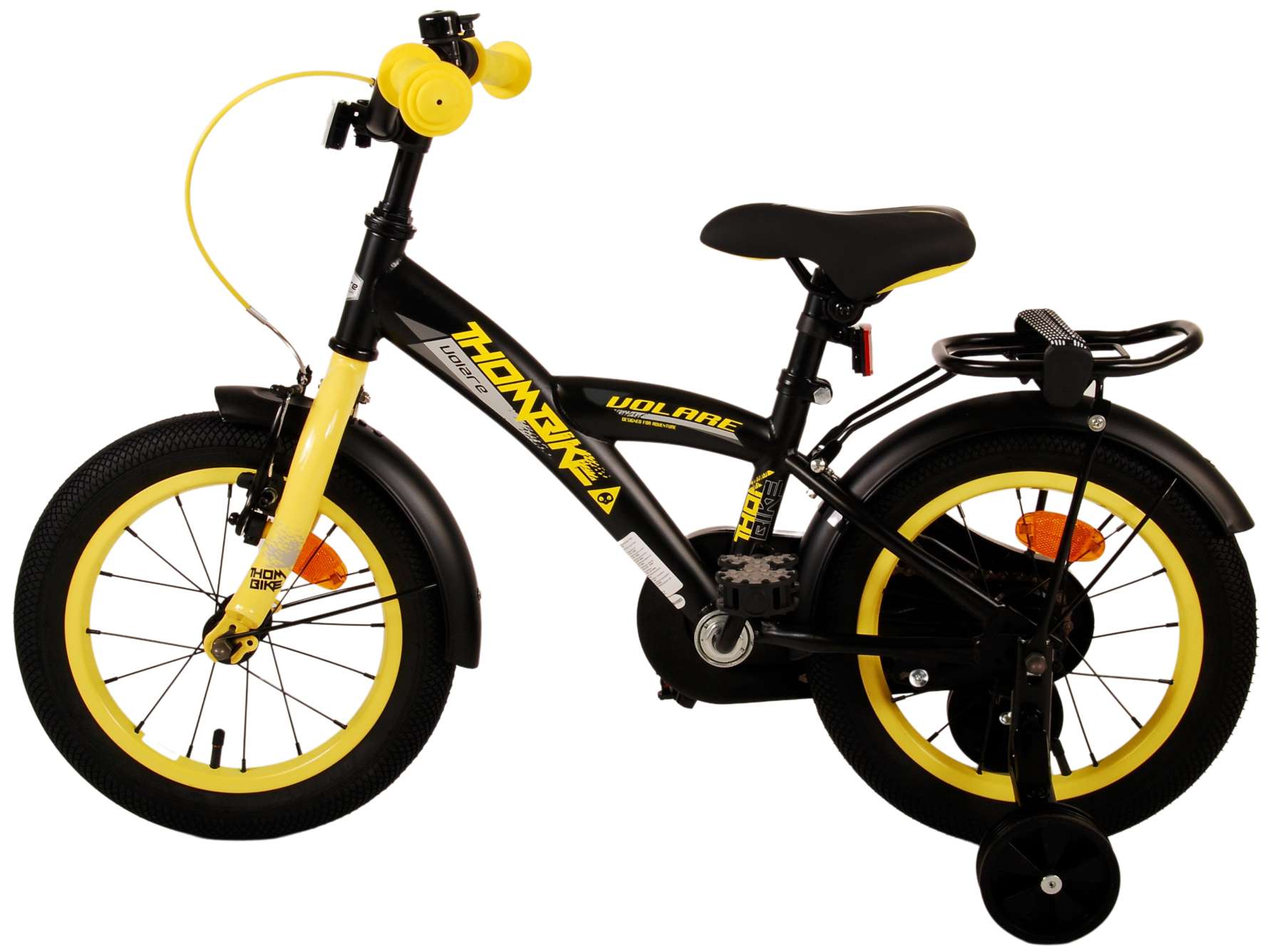 Kinderfahrrad Thombike für Jungen 14 Zoll Kinderrad in Schwarz Gelb