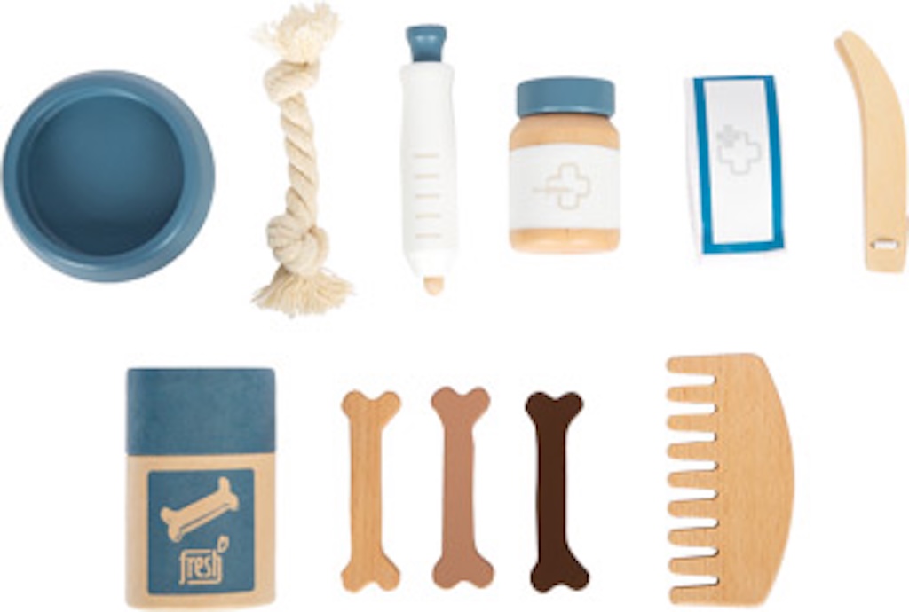 Hund mit Tasche und Pflege-Set Hund mit Tasche und Pflege-Set