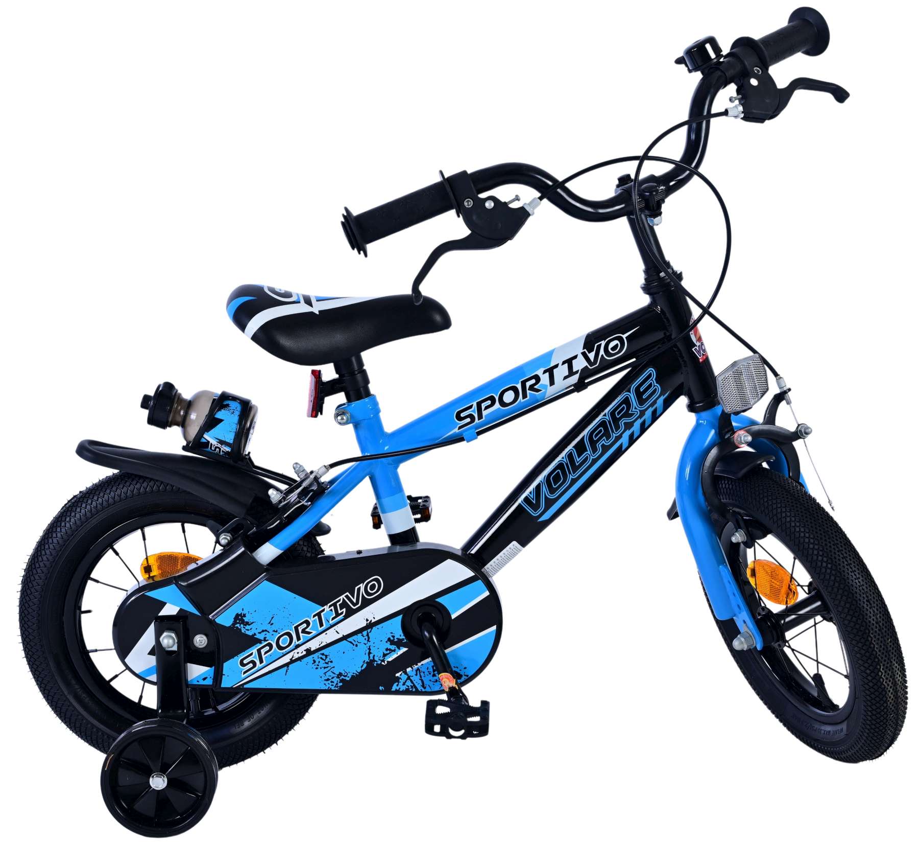 Kinderfahrrad Sportivo für Jungen 12 Zoll Kinderrad Schwarz Blau