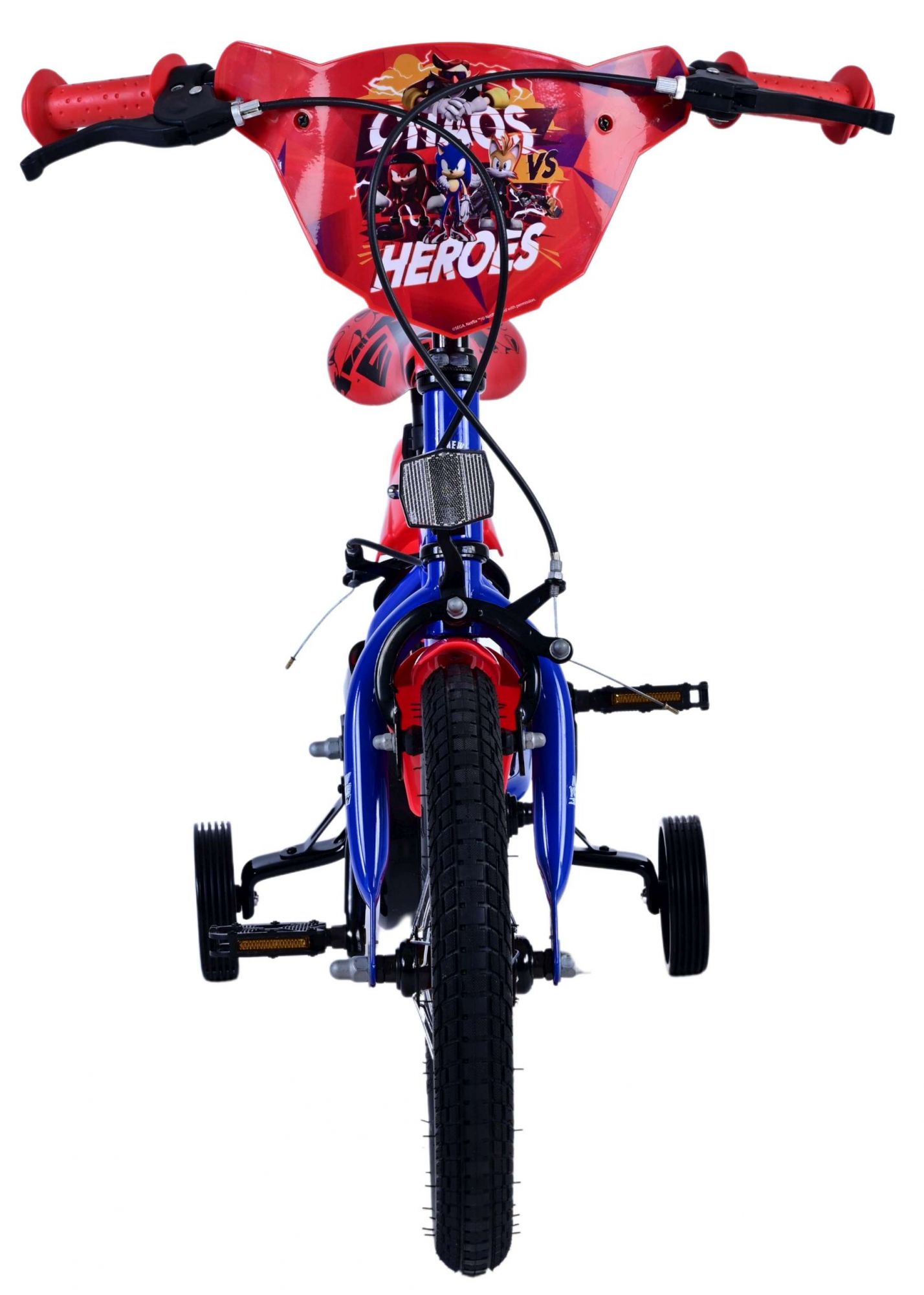 Kinderfahrrad Sonic Prime für Jungen 14 Zoll Kinderrad in Blau Rot