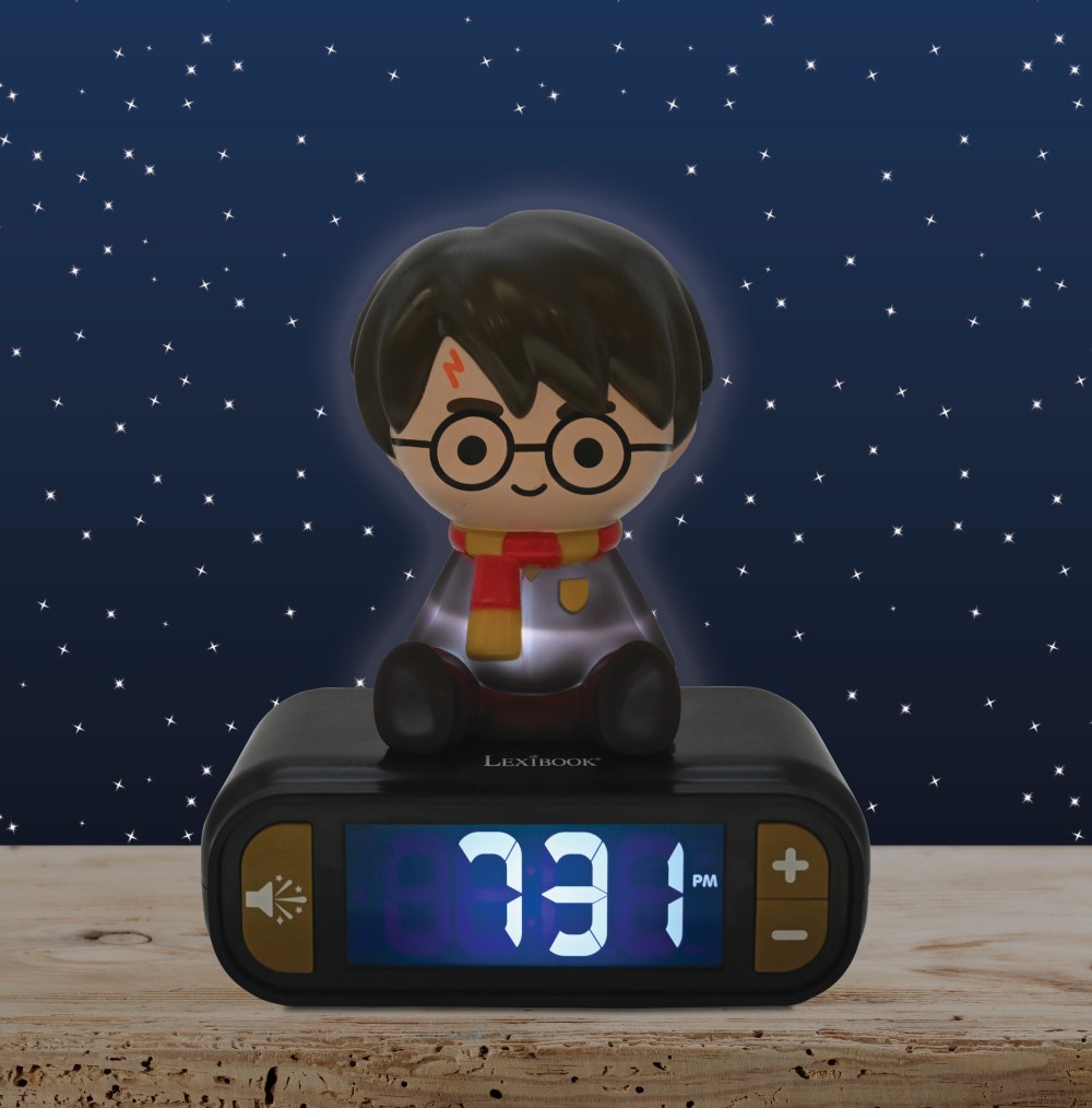 Harry Potter Wecker mit 3D Nachtlicht-Figur und besonderen Klingeltönen