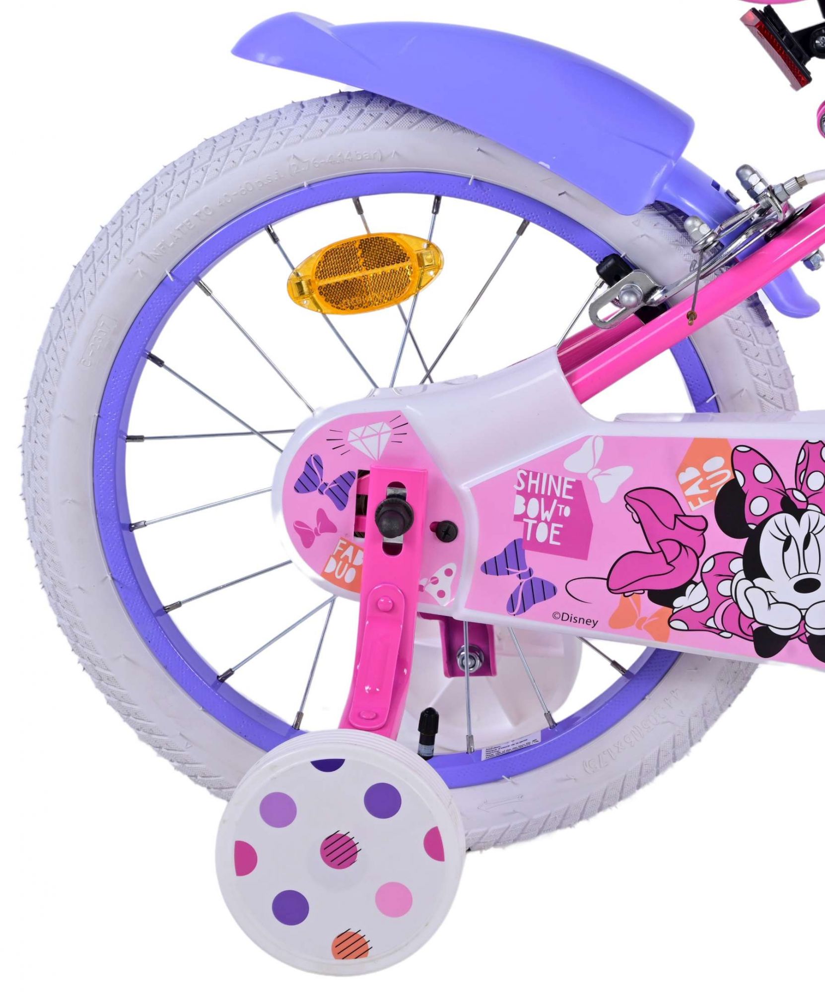 Kinderfahrrad Disney Minnie Fahrrad für Mädchen 16 Zoll Kinderrad Rosa