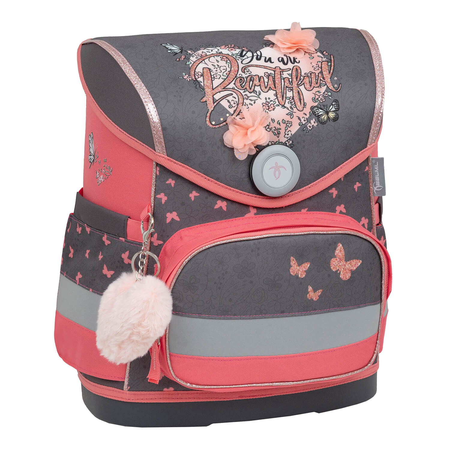 Rucksack Compact ergonomisches Schulranzen-Set 4-teilig Bloomy Blossom