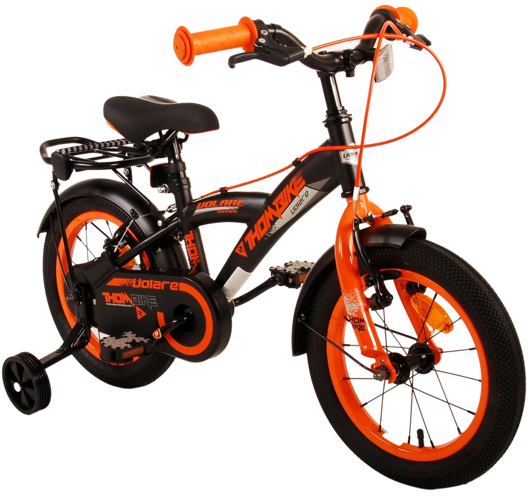 Kinderfahrrad Thombike für Jungen 14 Zoll Kinderrad in Schwarz Orange