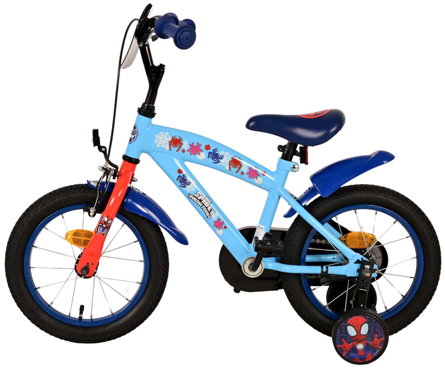 Kinderfahrrad Spidey für Jungen 14 Zoll Kinderrad in Blau Fahrrad