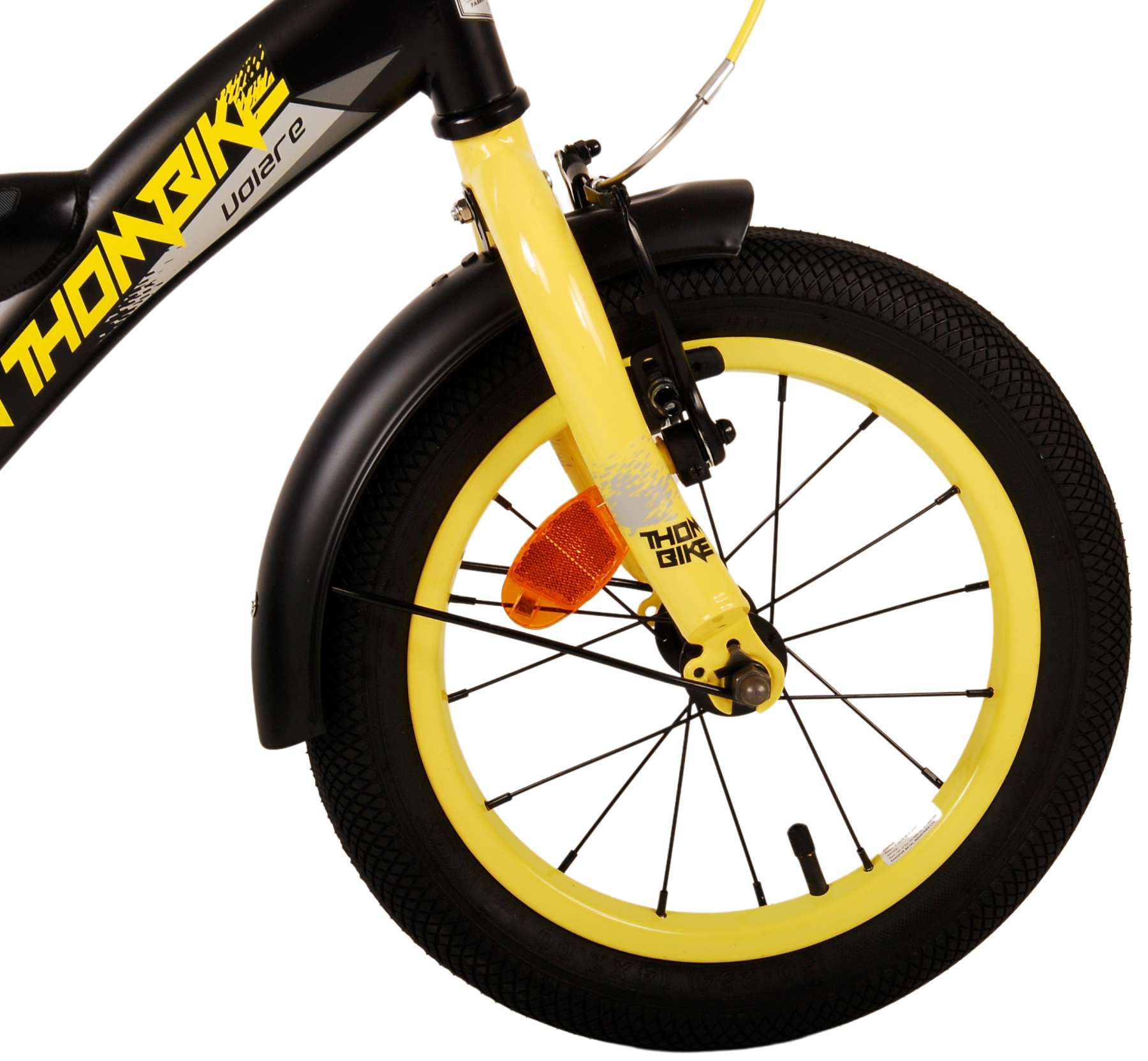 Kinderfahrrad Thombike für Jungen 14 Zoll Kinderrad in Schwarz Gelb