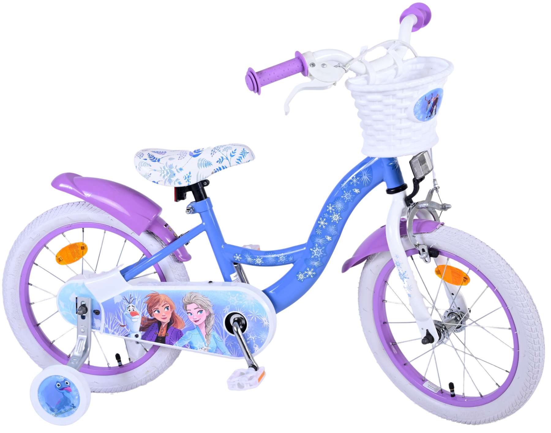 Kinderfahrrad Disney Frozen 2 für Mädchen 16 Zoll Kinderrad Blau/Lila