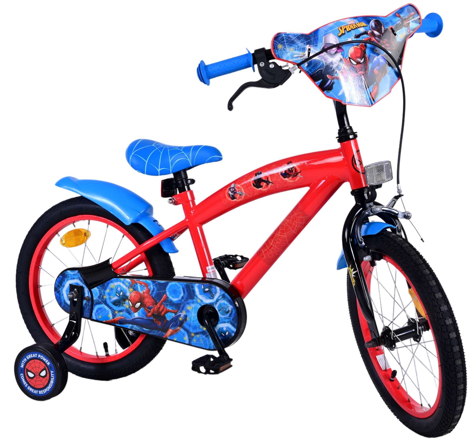 Kinderfahrrad Spider-Man Fahrrad für Jungen 16 Zoll Kinderrad in Rot