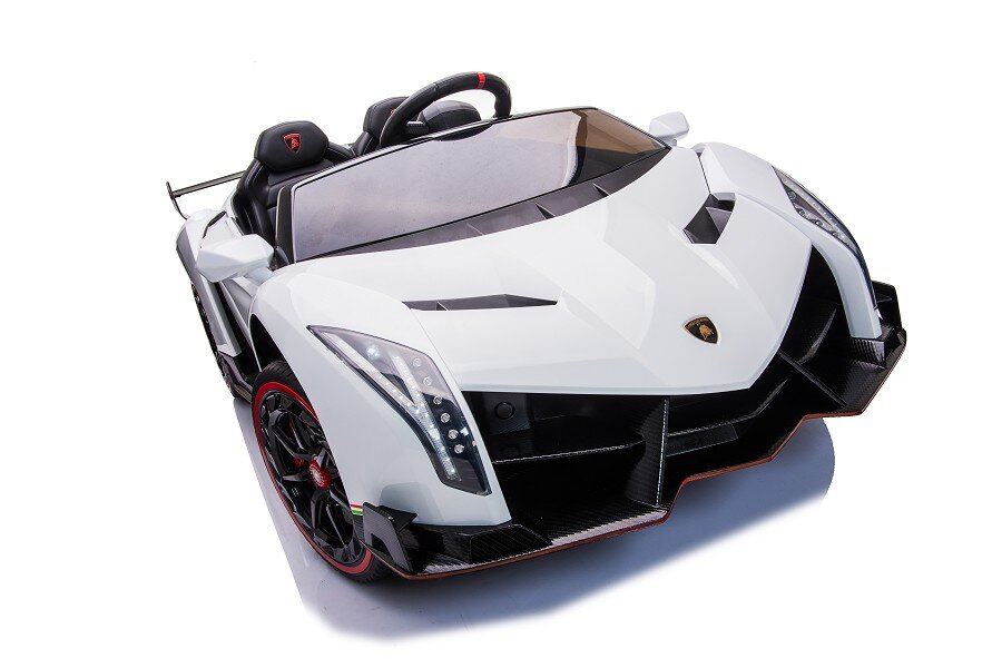 ES-Toys Kinderfahrzeug – Elektro Auto „Lamborghini Veneno 615B“ – lizenziert – 12V7AH, 4 Motoren- 2,4Ghz Fernsteuerung, MP3, Ledersitz+EVA – Pink