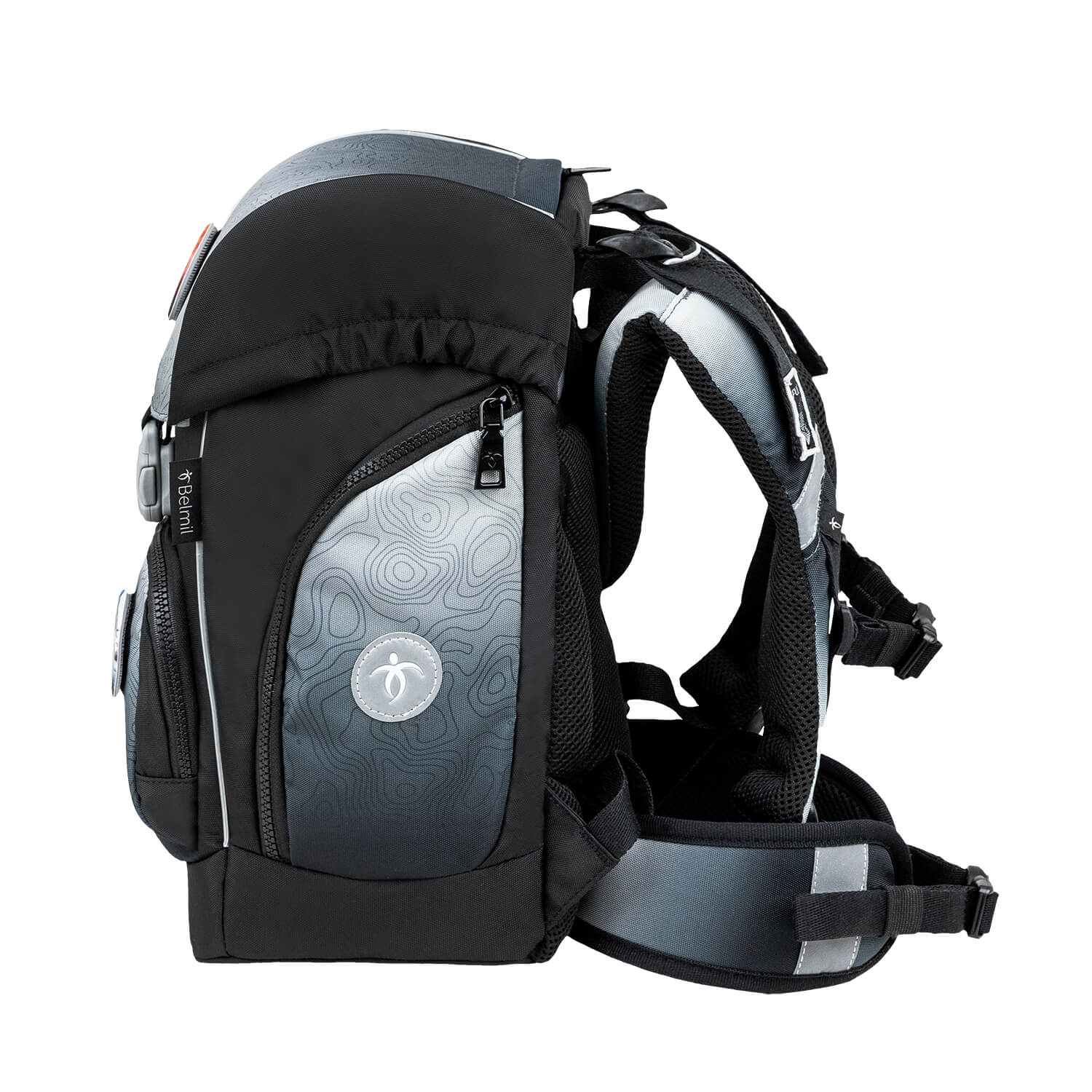 Rucksack Comfy Plus Premium Schulranzen Set 5-teilig Black Grey Tasche