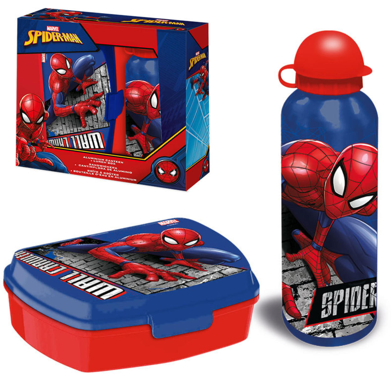 Lunchset Spiderman Brotdose Alu Trinkflasche Marvel