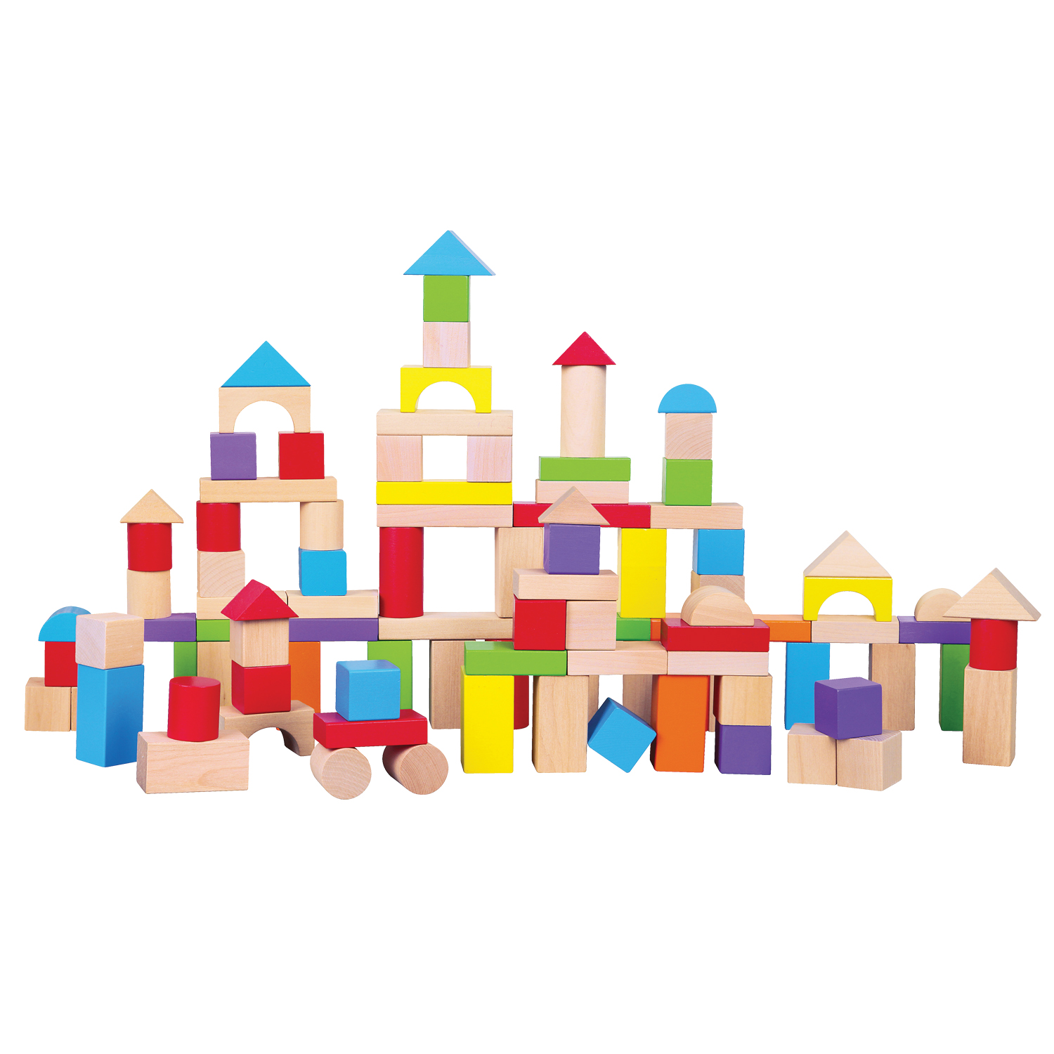 Holzbausteine bunt 100 Stück aus Holz Kinderspielzeug Holzspielzeug