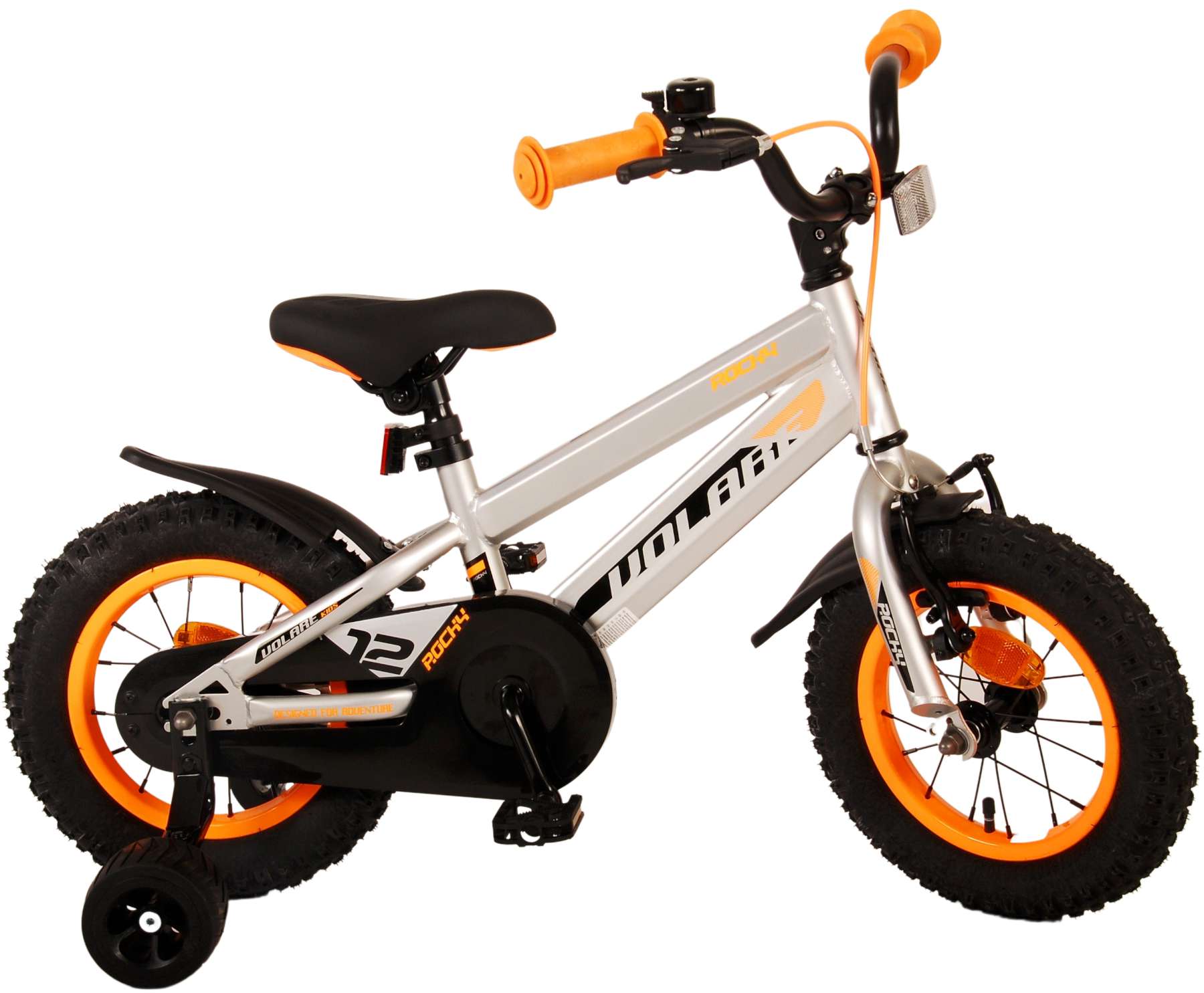 Kinderfahrrad Rocky für Jungen 12 Zoll Kinderrad in Grau Fahrrad