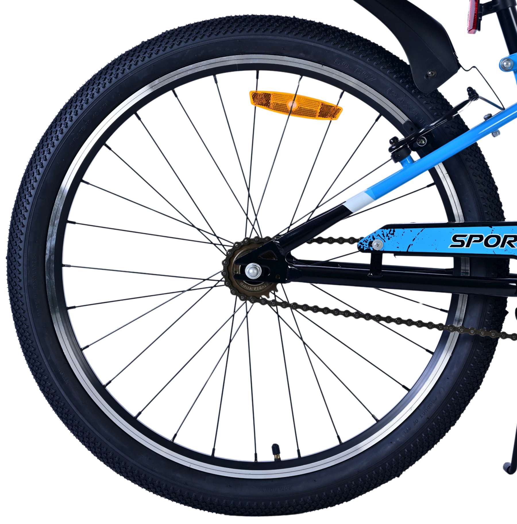 Kinderfahrrad Sportivo für Jungen 24 Zoll Kinderrad in Schwarz Blau Zwei Handbremsen
