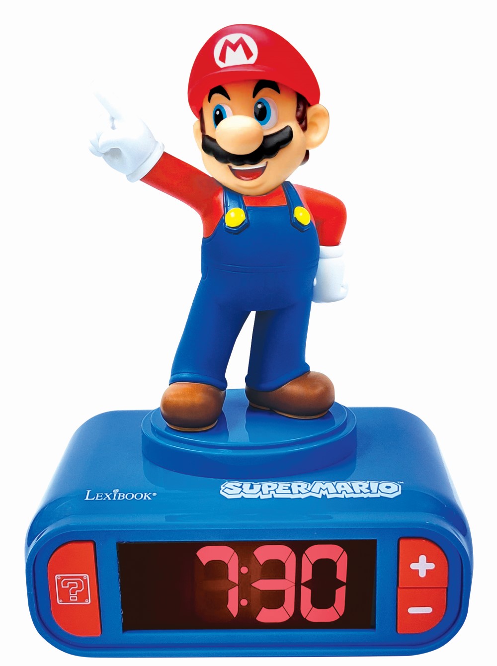 Super Mario Wecker mit 3D Nachtlicht-Figur und besonderen Klingeltönen