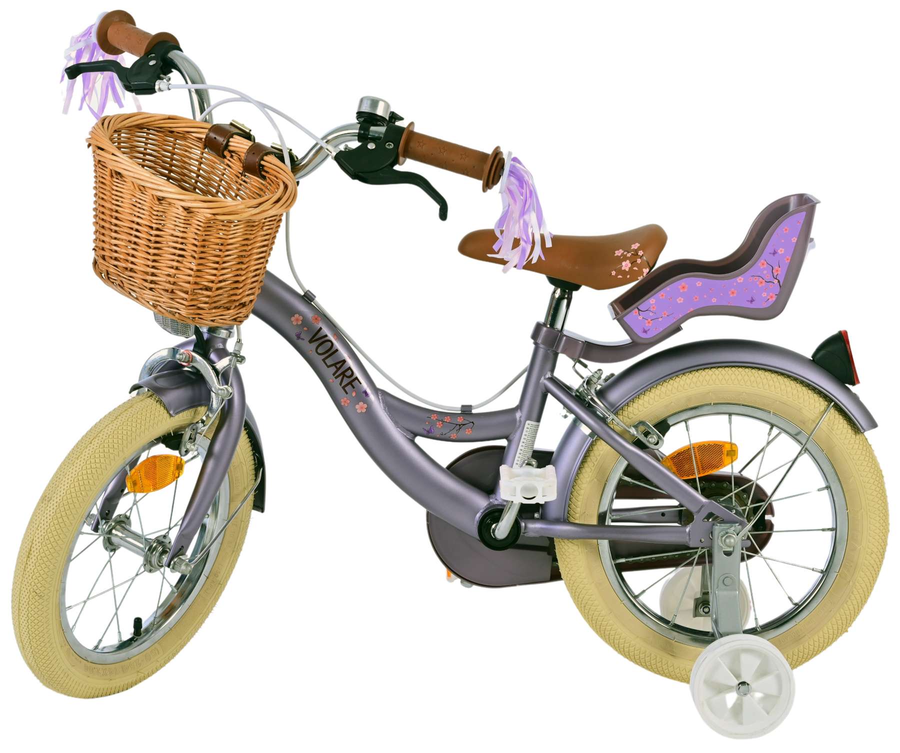 Kinderfahrrad Blossom für Mädchen 14 Zoll Kinderrad in Lila