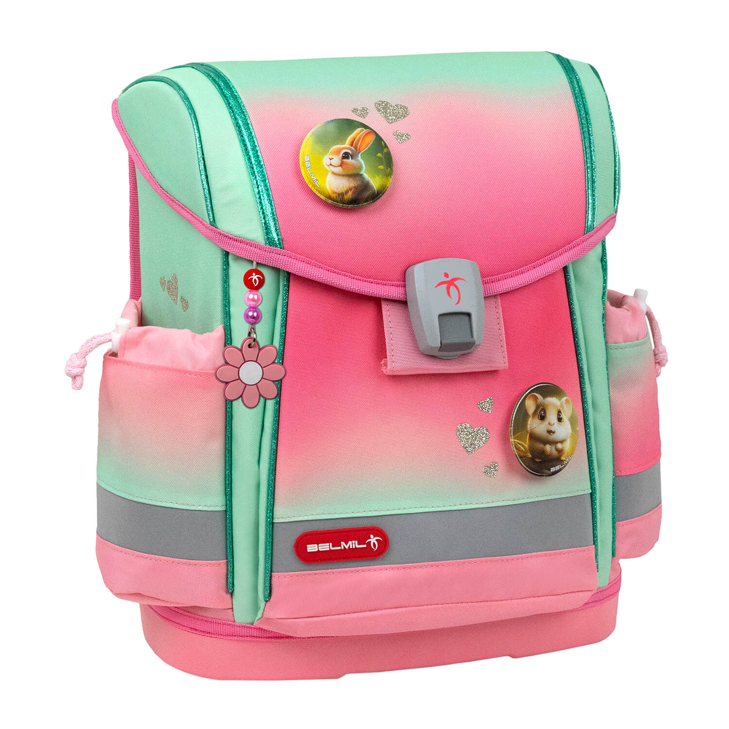 Rucksack Classy Plus ergonomisches SchulranzenSet 5-t. Mint Rose Ombre