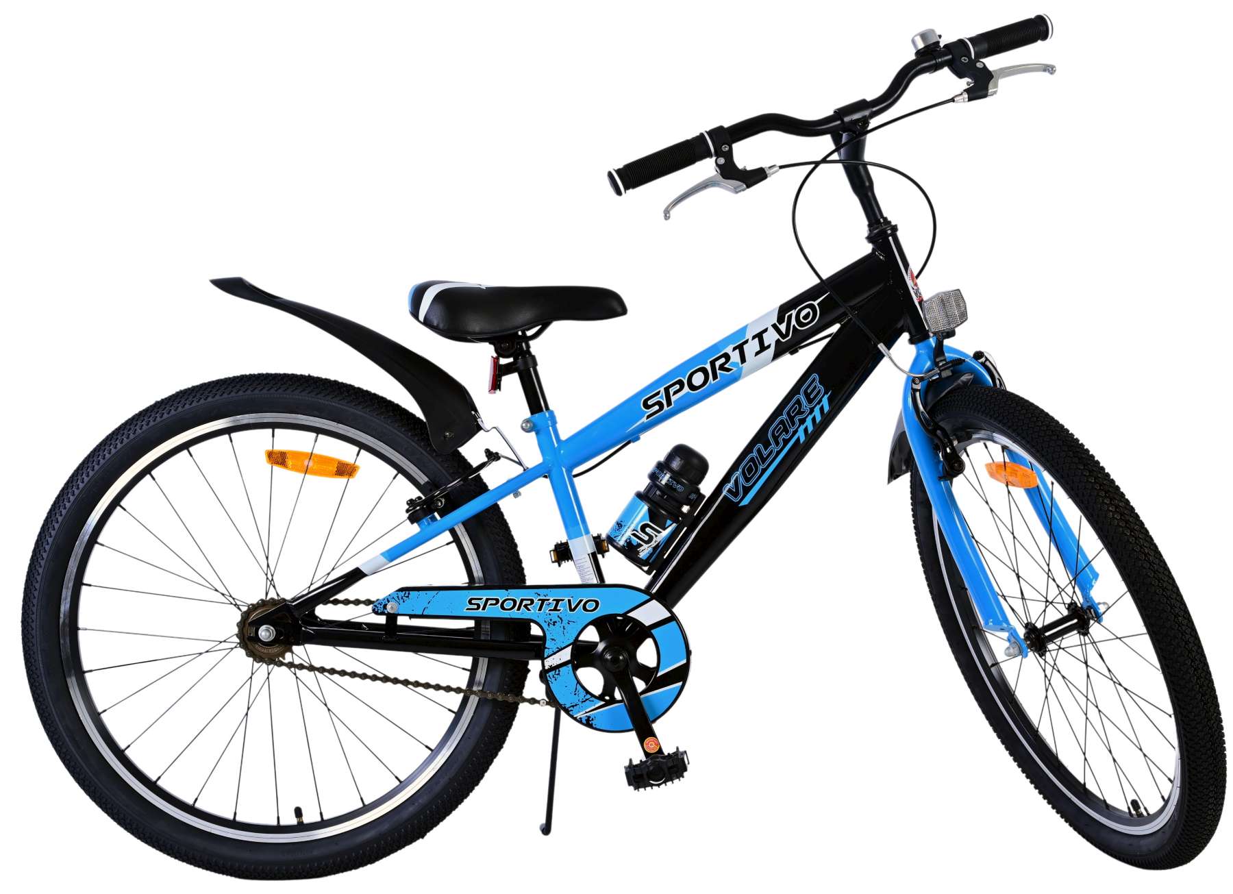 Kinderfahrrad Sportivo für Jungen 24 Zoll Kinderrad in Schwarz Blau Zwei Handbremsen