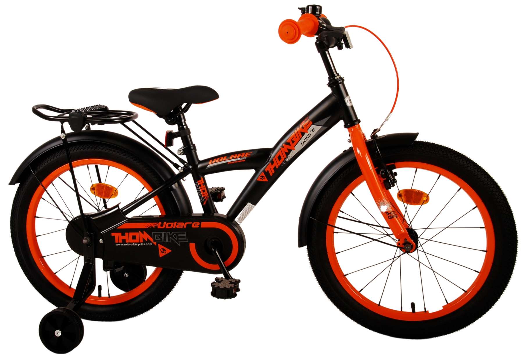 Kinderfahrrad Thombike für Jungen 18 Zoll Kinderrad in Schwarz Orange