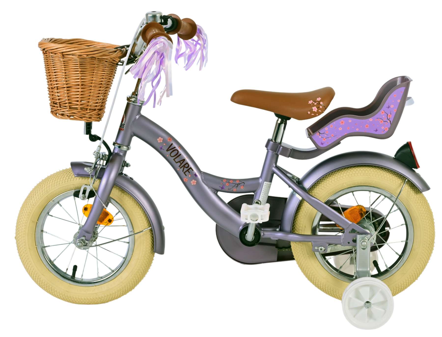 Kinderfahrrad Blossom für Mädchen 12 Zoll Kinderrad in Lila