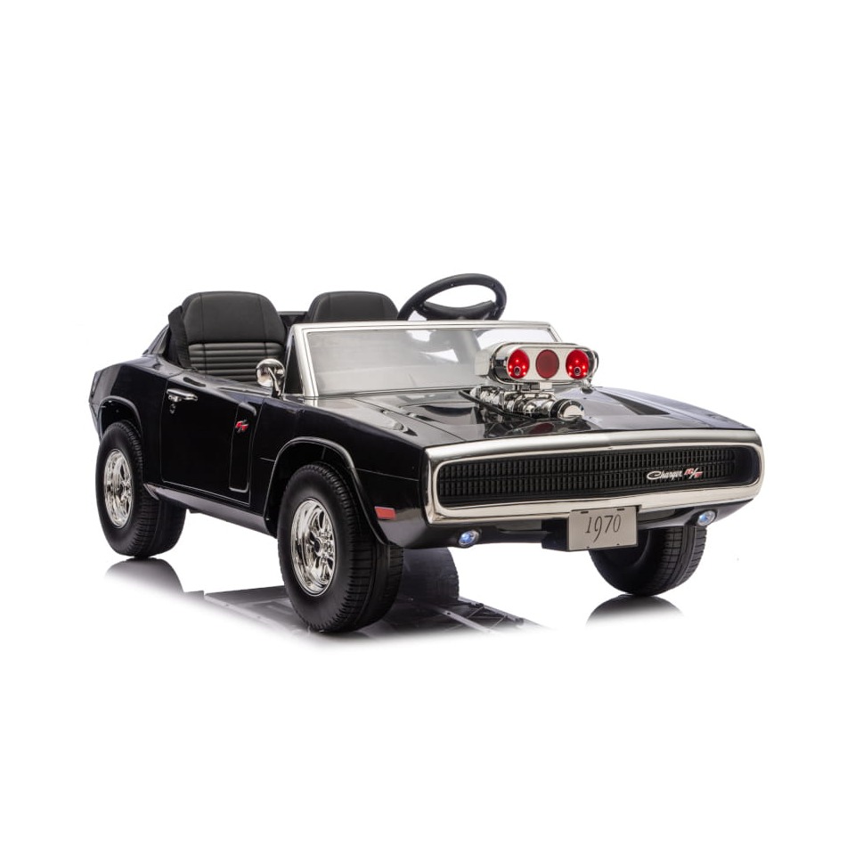 ES-Toys Elektro Kinderauto „Dodge Charger“ – lizenziert – 24V7A Akku und 2 Sitzer- 2,4Ghz + MP3 + Leder + EVA