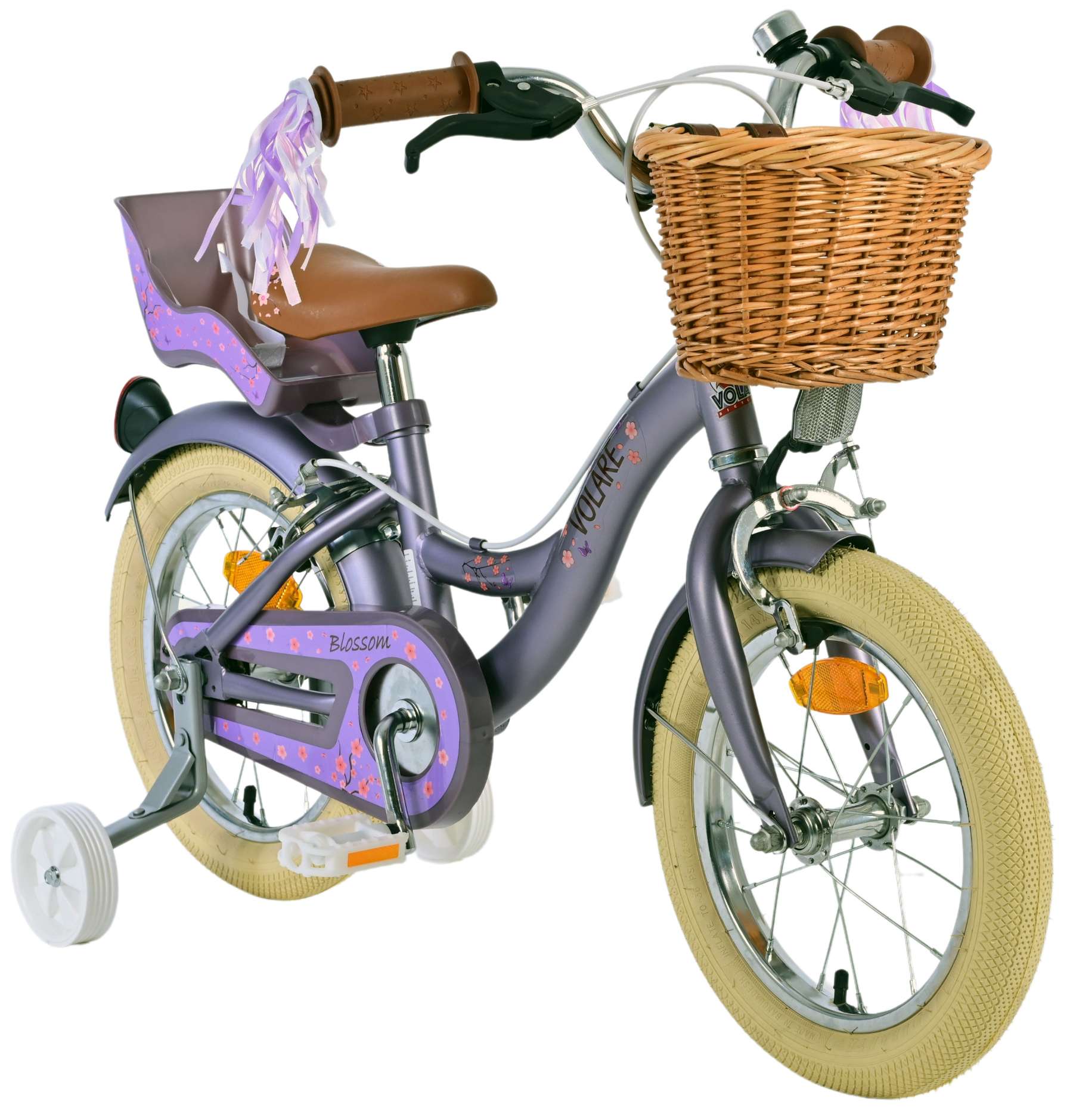 Kinderfahrrad Blossom für Mädchen 14 Zoll Kinderrad in Lila