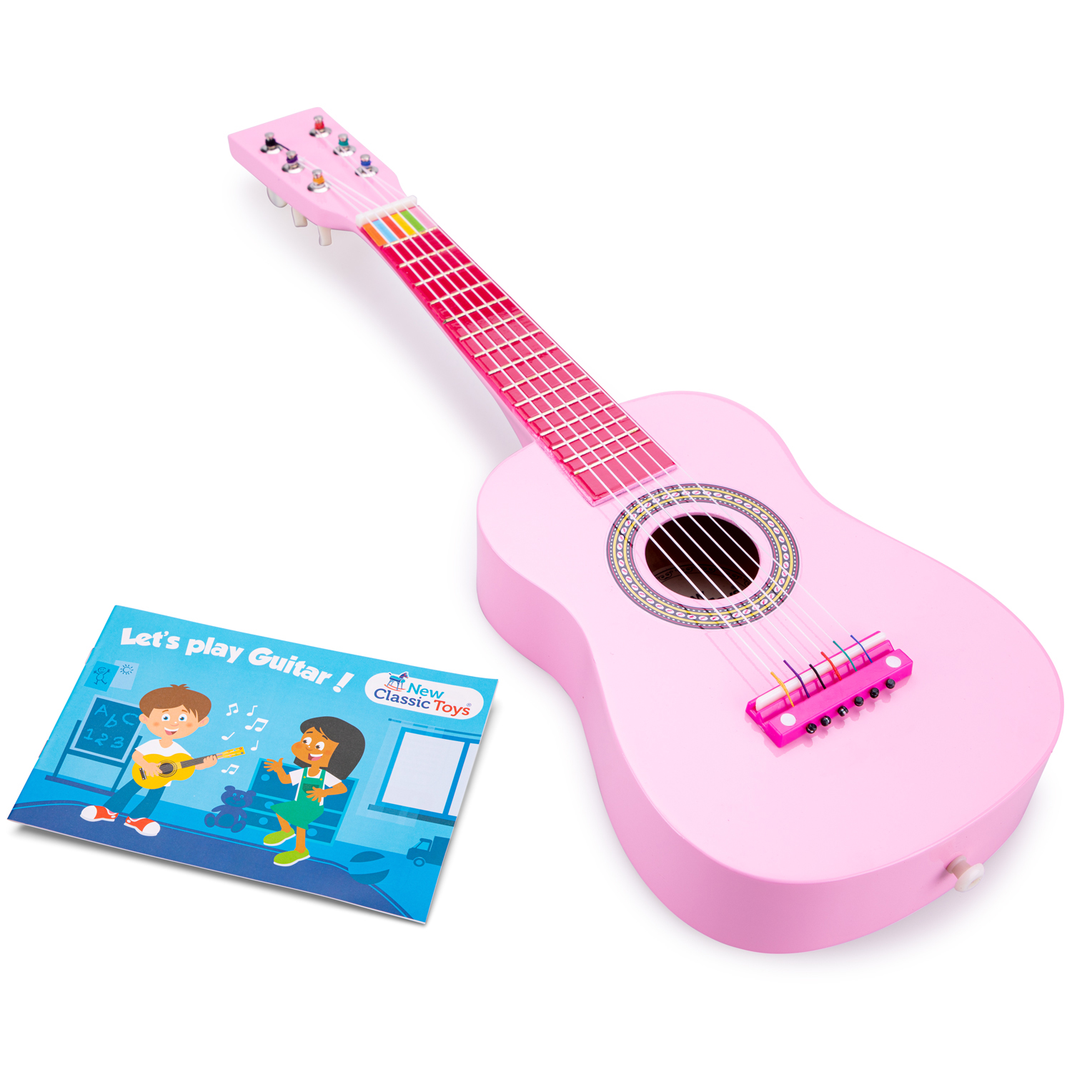 Gitarre - Pink Kindergitarre aus Holz Kinder-Instrument Musikspielzeug