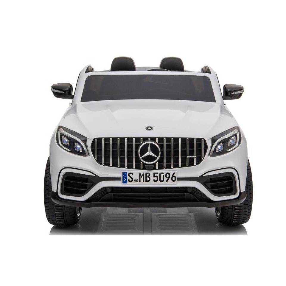 ES-Toys Kinderfahrzeug – Elektro Auto „Mercedes GLC63S“ – lizenziert – Doppelsitzer – 12V10AH Akku,4 Motoren+ 2,4Ghz+Ledersitz+EVA – Schwarz