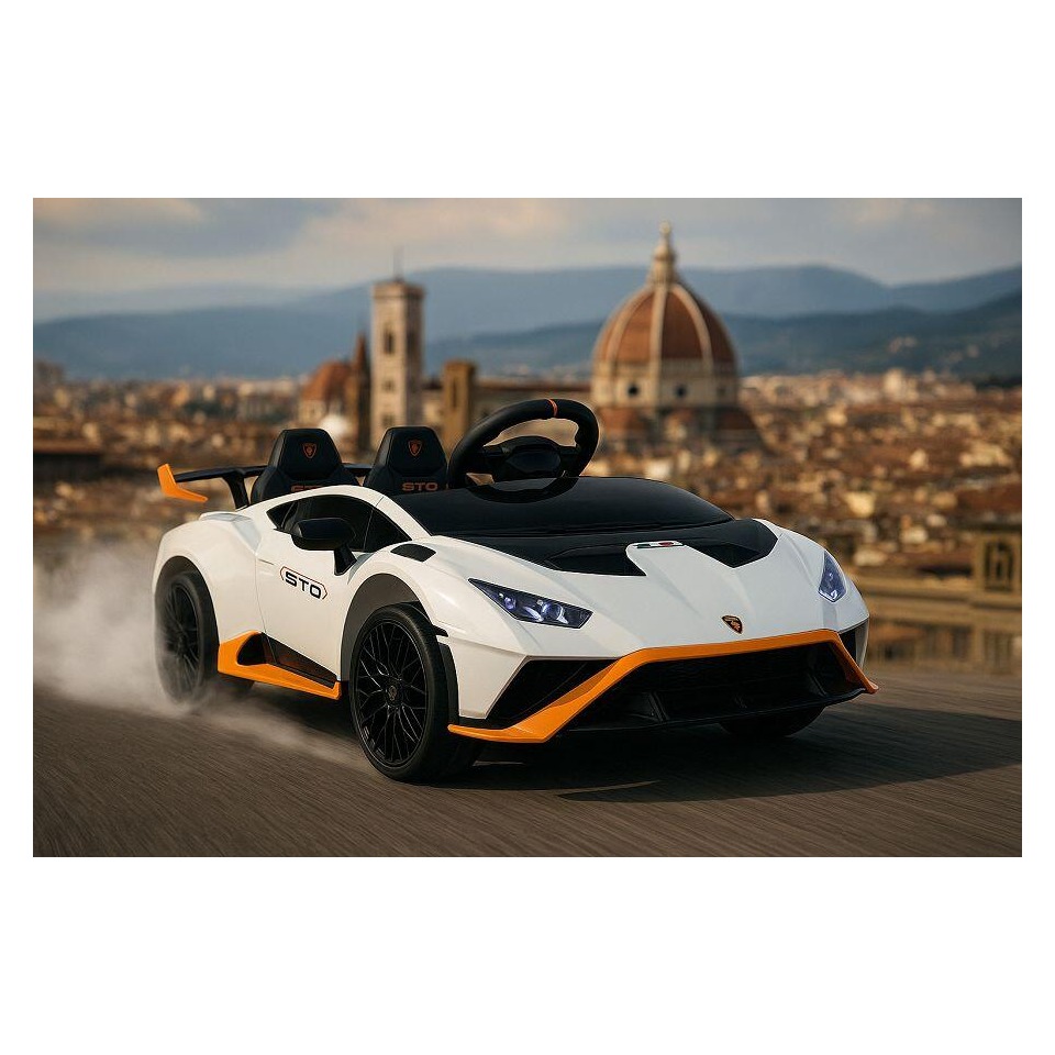 ES-Toys Elektro Kinderauto „Lamborghini Huracan STO Drift“ – lizenziert – 24V Akku, 2 Motoren- 2,4Ghz Fernsteuerung, MP3, Ledersitz+EVA – Weiss ES-Toys Elektro Kinderauto „Lamborghini Huracan STO Drift“ – lizenziert – 24V Akku, 2 Motoren- 2,4Ghz Fernsteuerung, MP3, Ledersitz+EVA – Weiss