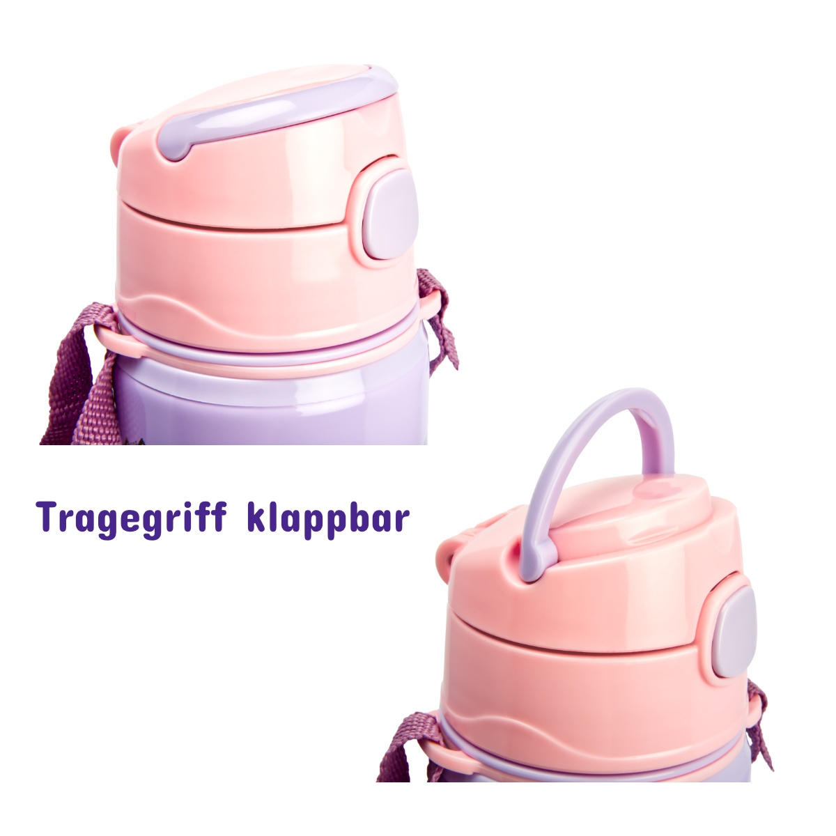 Trinkflasche Frozen Elsa Anna mit Tragegurt Aluminium 600ml Schule Sport Trinkflasche Frozen Elsa Anna mit Tragegurt Aluminium 600ml Schule Sport