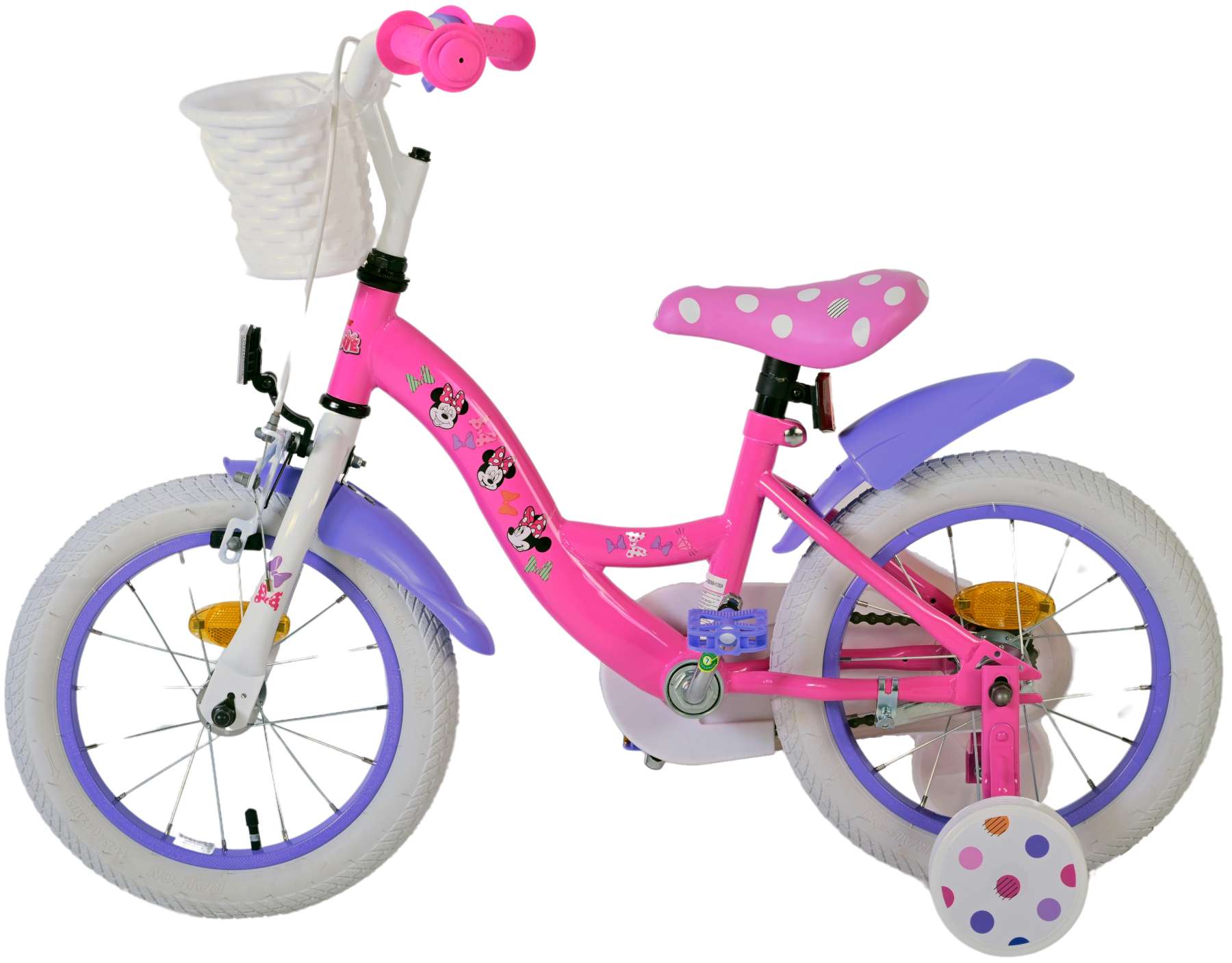 Kinderfahrrad Disney Minnie Fahrrad in Rosa für Mädchen 14 Zoll