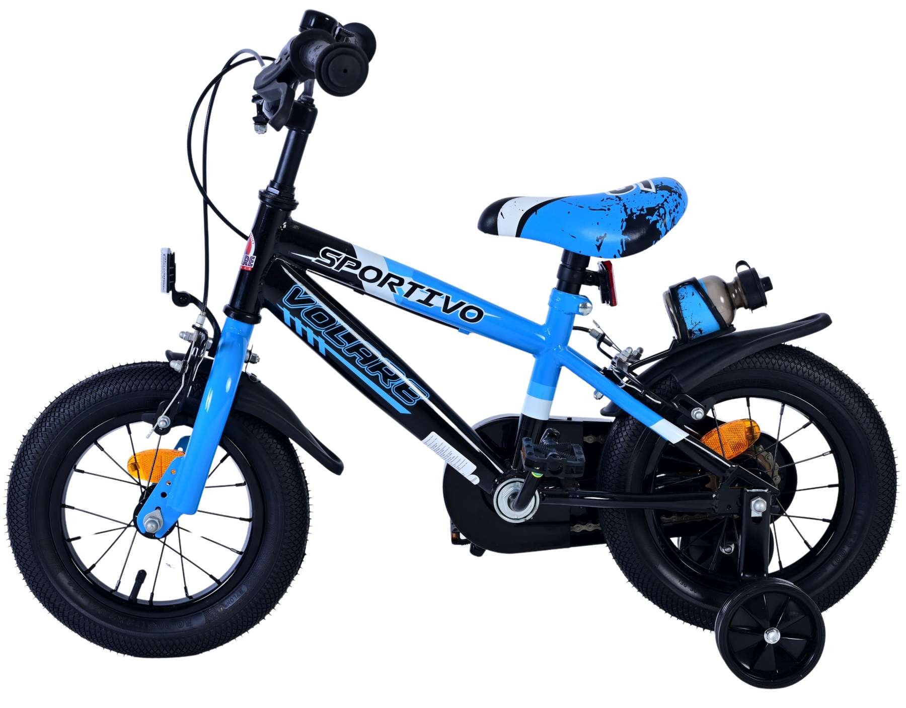 Kinderfahrrad Sportivo für Jungen 12 Zoll Kinderrad Schwarz Blau