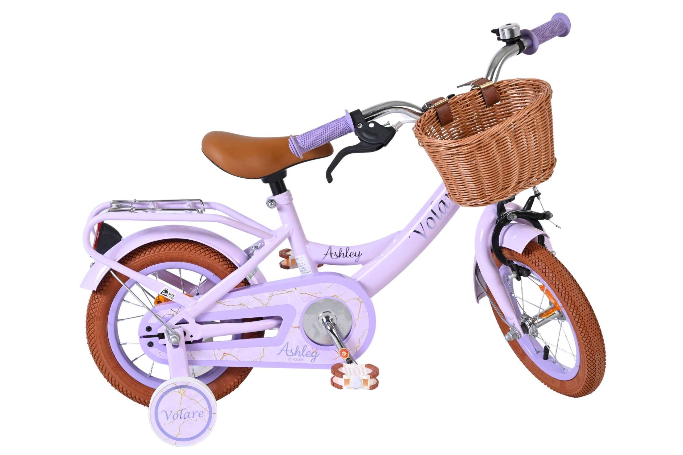 Volare Kinderfahrrad Ashley für Mädchen 12 Zoll Kinderrad in Lila
