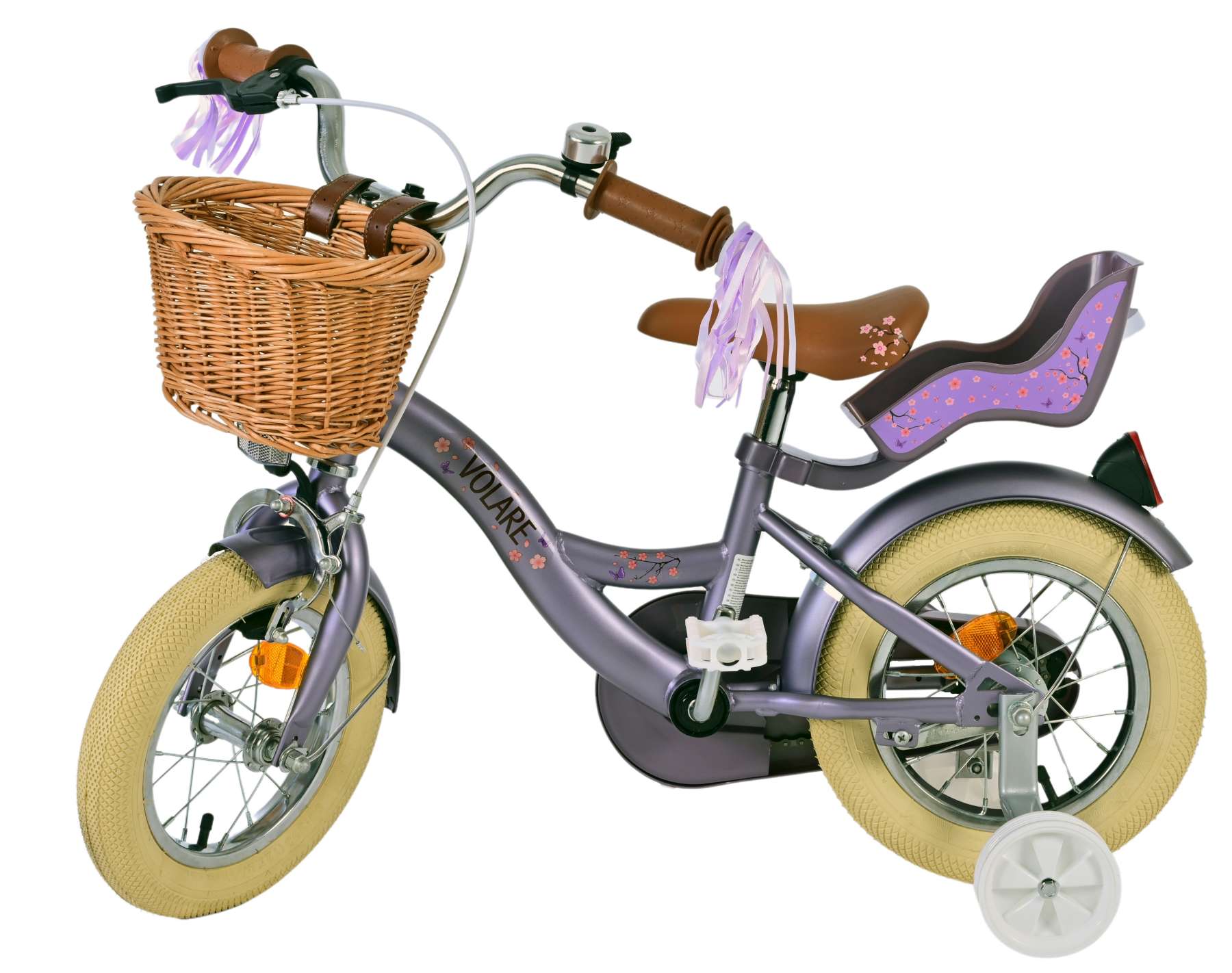 Kinderfahrrad Blossom für Mädchen 12 Zoll Kinderrad in Lila