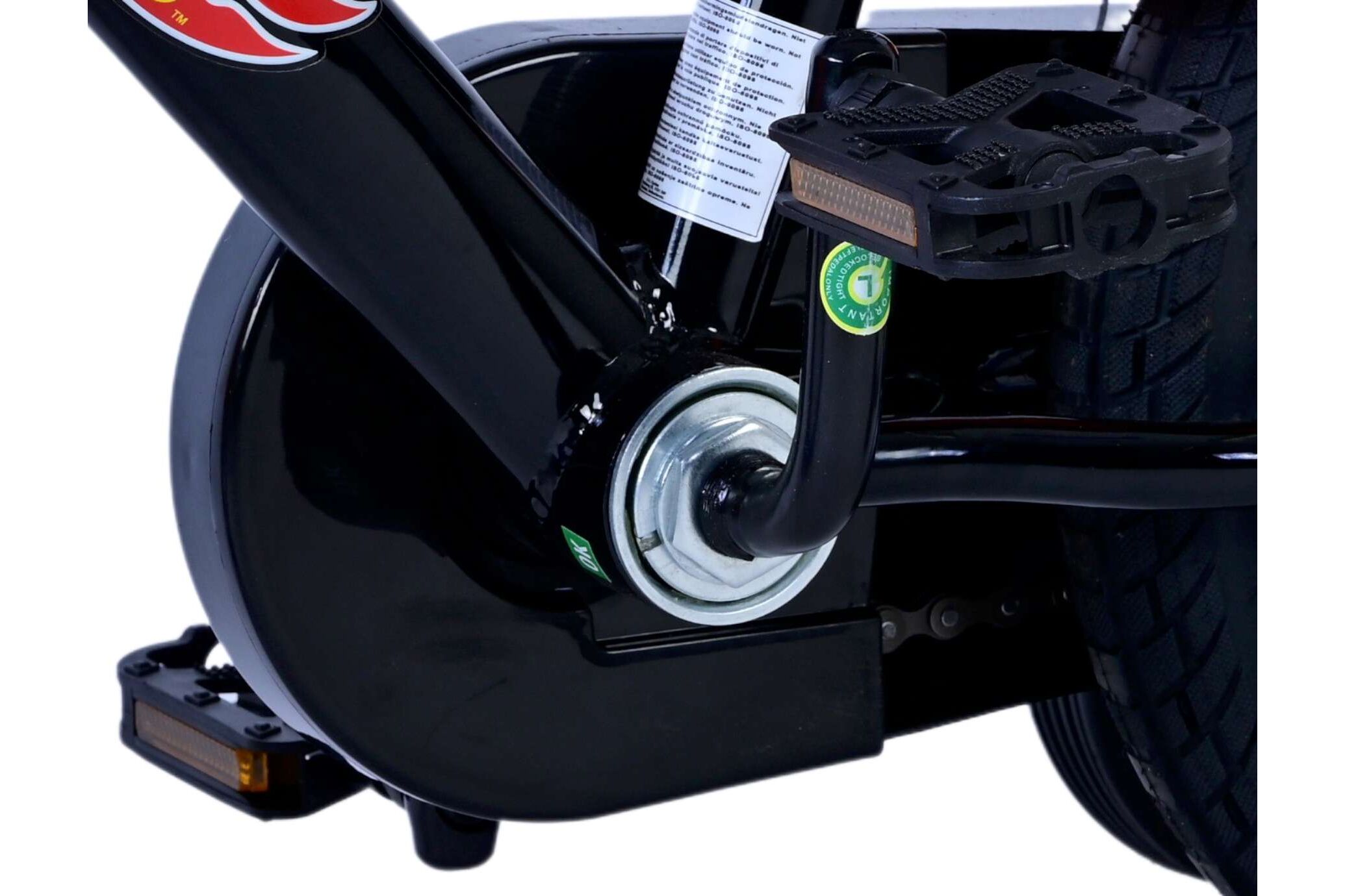 Volare Kinderfahrrad Hot Wheels für Jungen 12 Zoll Kinderrad in Schwarz Orange Blau, Zwei Handbremsen