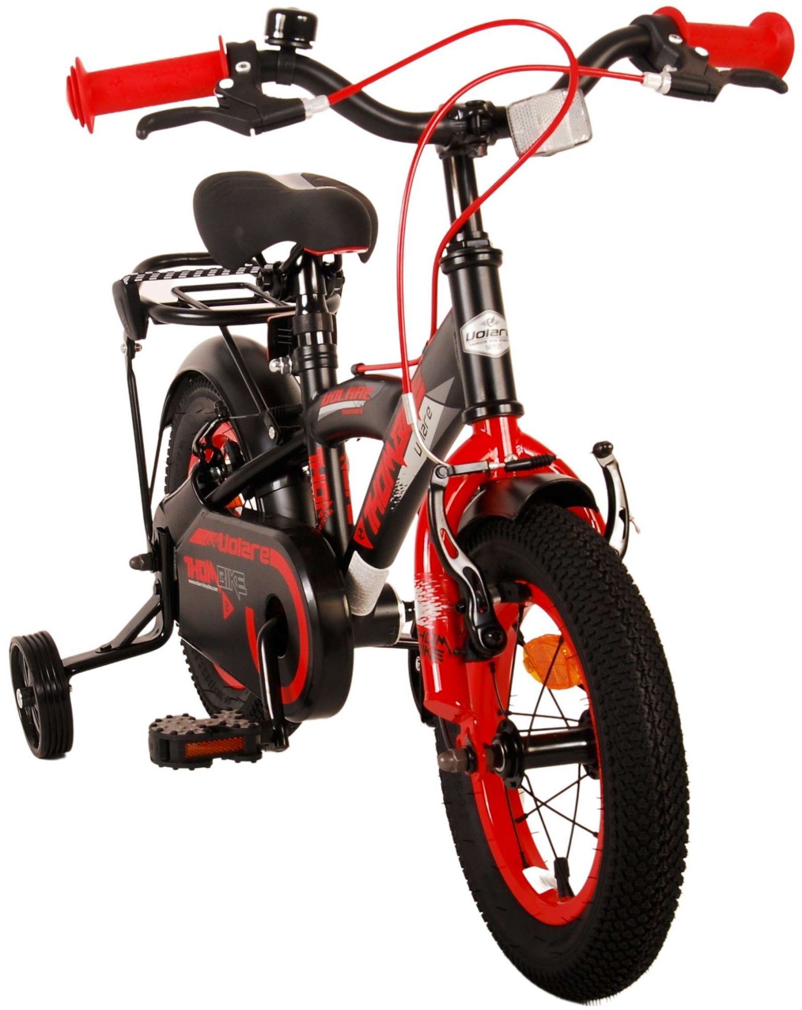 Kinderfahrrad Thombike für Jungen 12 Zoll Kinderrad in Schwarz Rot