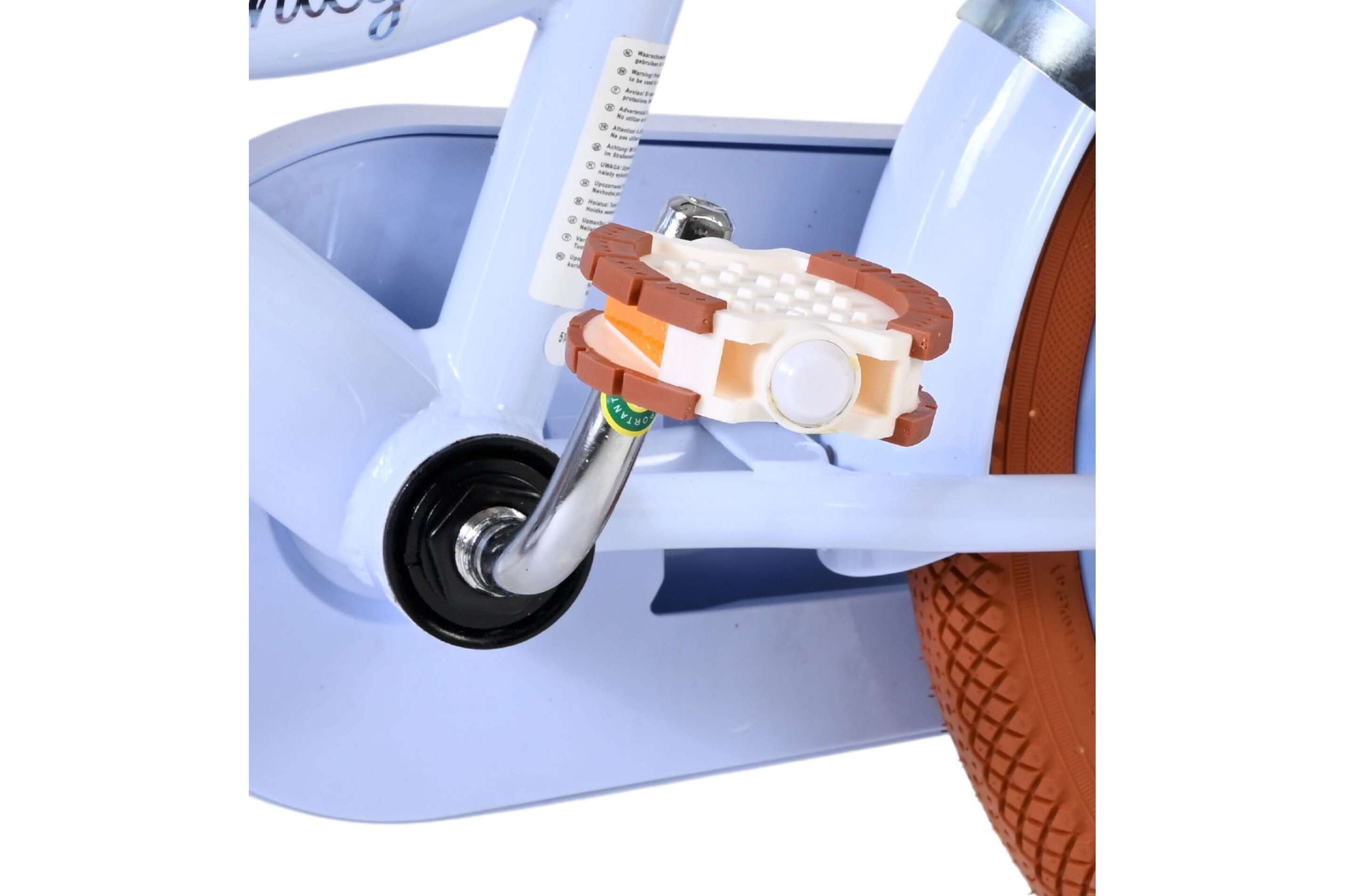 Kinderfahrrad Ashley für Mädchen 14 Zoll Kinderrad in Pastellblau, Zwei Handbremsen