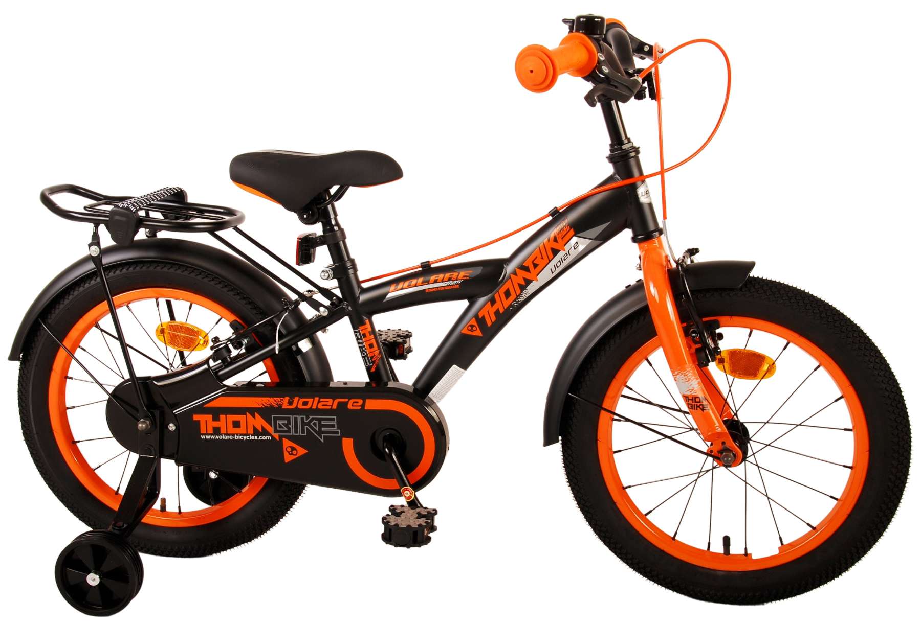 Kinderfahrrad Thombike für Jungen 16 Zoll Kinderrad in Schwarz Orange
