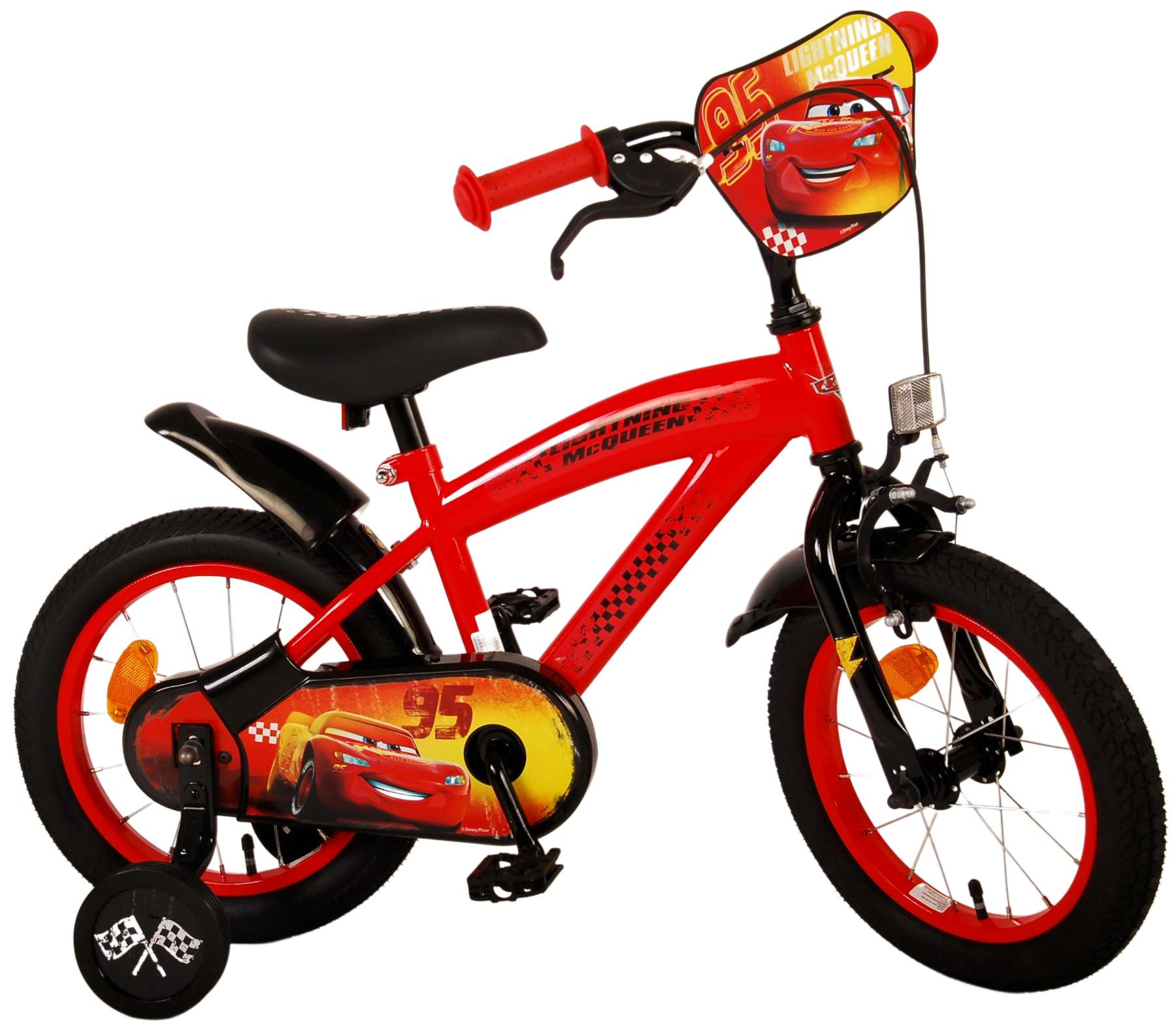Kinderfahrrad Disney Cars für Jungen 14 Zoll Kinderrad in Rot Fahrrad