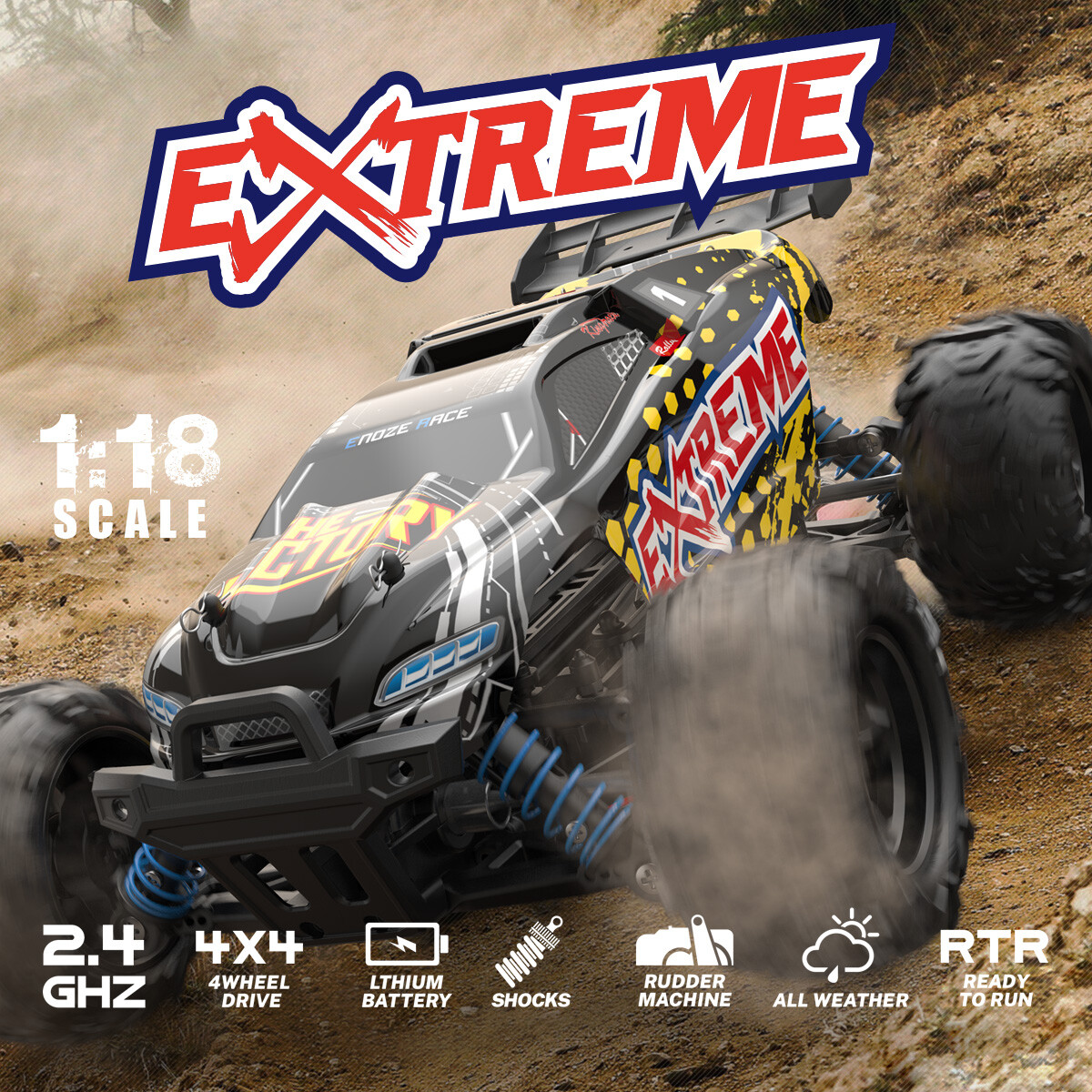 RC Elektro Buggy 1:18, 40 km/h, Allradantrieb LiIon "Extreme 302E"