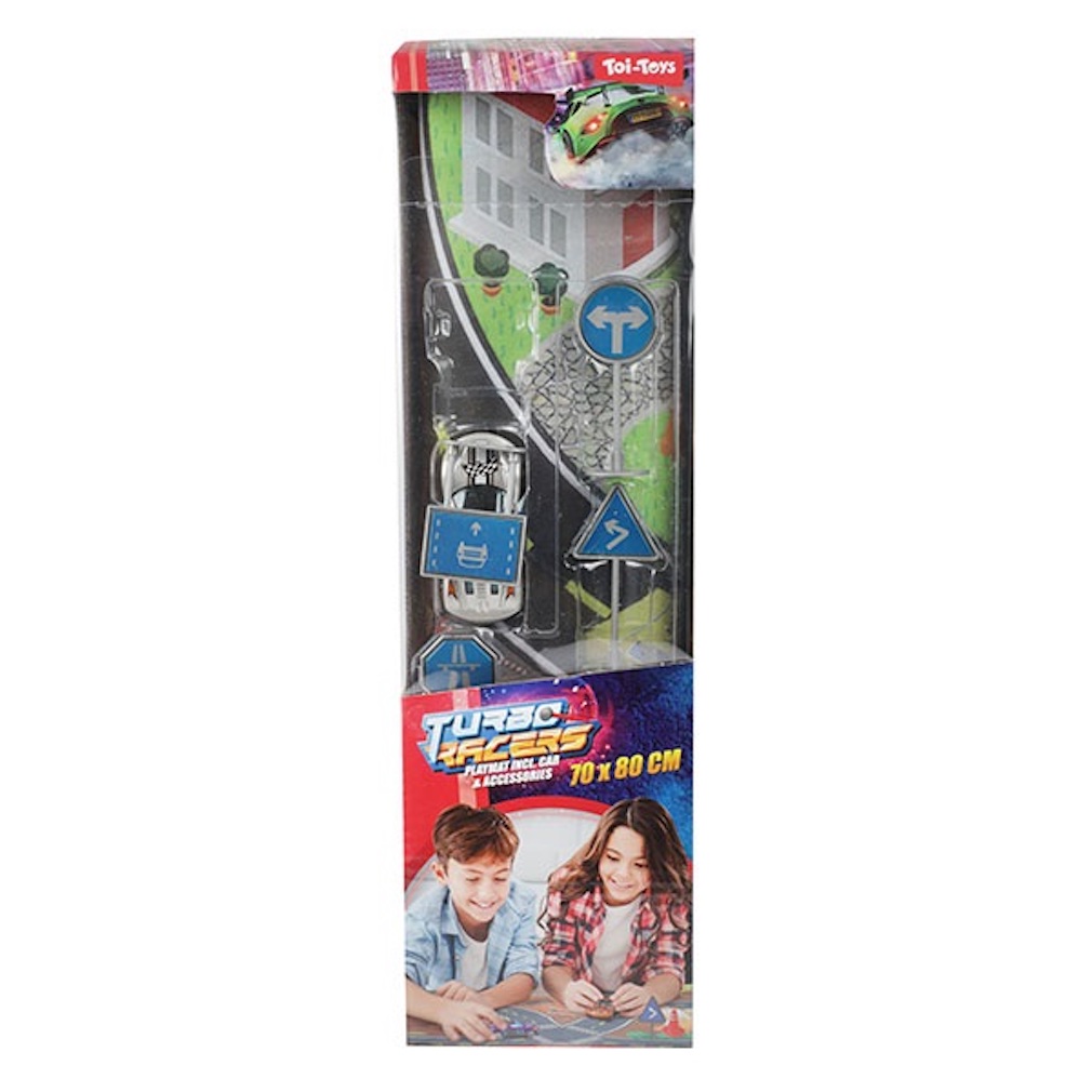 Spielautos mit einer Spielmatte und Verkehrszeichen oder Tierfiguren Spielautos mit einer Spielmatte und Verkehrszeichen oder Tierfiguren