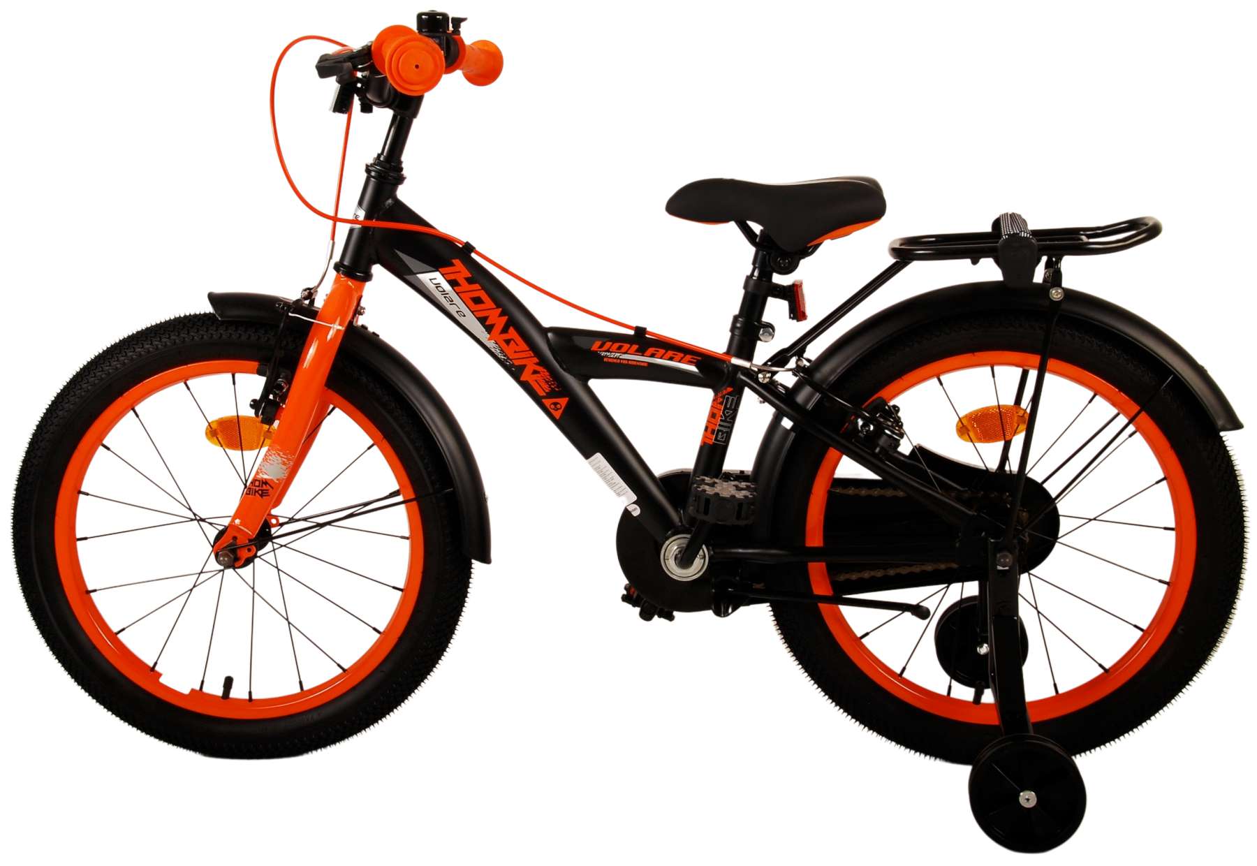 Kinderfahrrad Thombike für Jungen 18 Zoll Kinderrad in Schwarz Orange