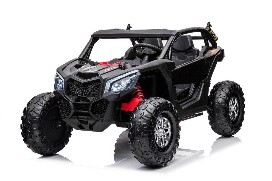 Kinderfahrzeug – Elektro Auto „Com 18“ – 24V7A Akku,4x Motoren- 2,4Ghz, Allrad+2 Sitzer+Ledersitz+EVA -Schwarz Kinderfahrzeug – Elektro Auto „Com 18“ – 24V7A Akku,4x Motoren- 2,4Ghz, Allrad+2 Sitzer+Ledersitz+EVA -Schwarz