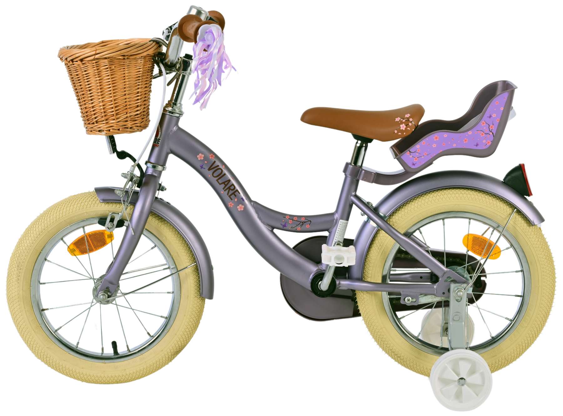 Kinderfahrrad Blossom für Mädchen 14 Zoll Kinderrad in Lila