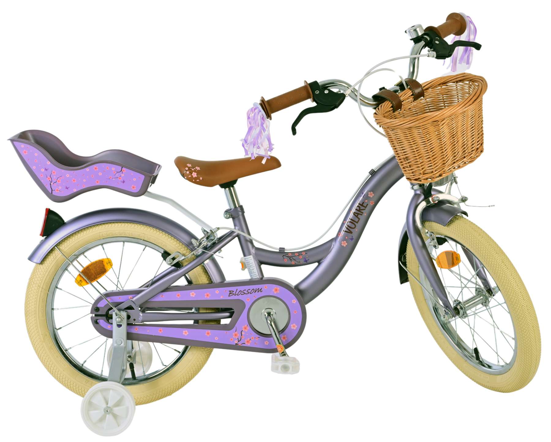 Kinderfahrrad Blossom für Mädchen Fahrrad 16 Zoll Kinderrad in Lila