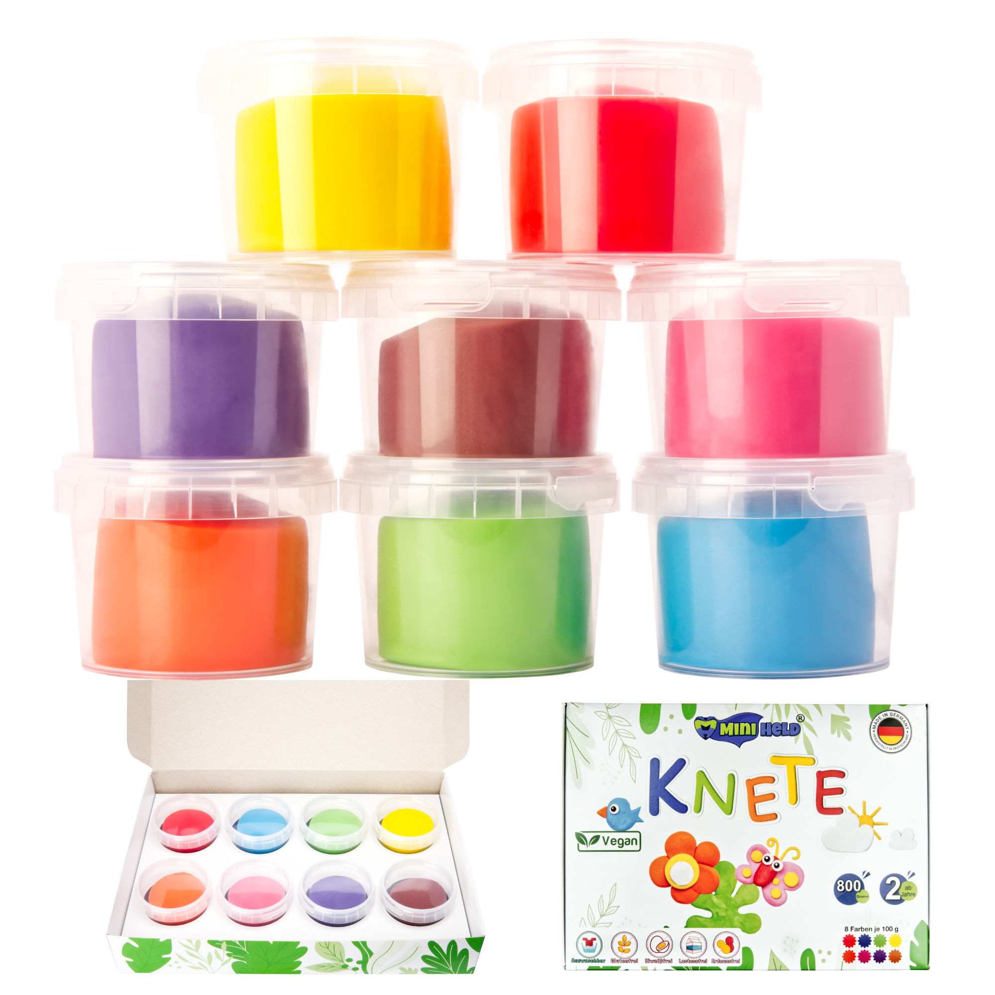 Knetmasse 800g Vegan Knete in 8 verschiedenen Farben Modelliermasse Knetmasse 800g Vegan Knete in 8 verschiedenen Farben Modelliermasse