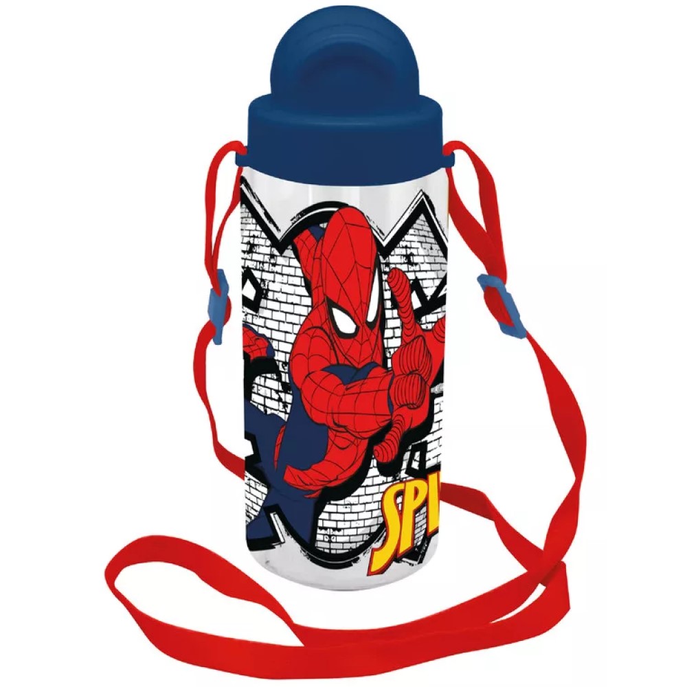 Spiderman Trinkflasche mit Tragegurt