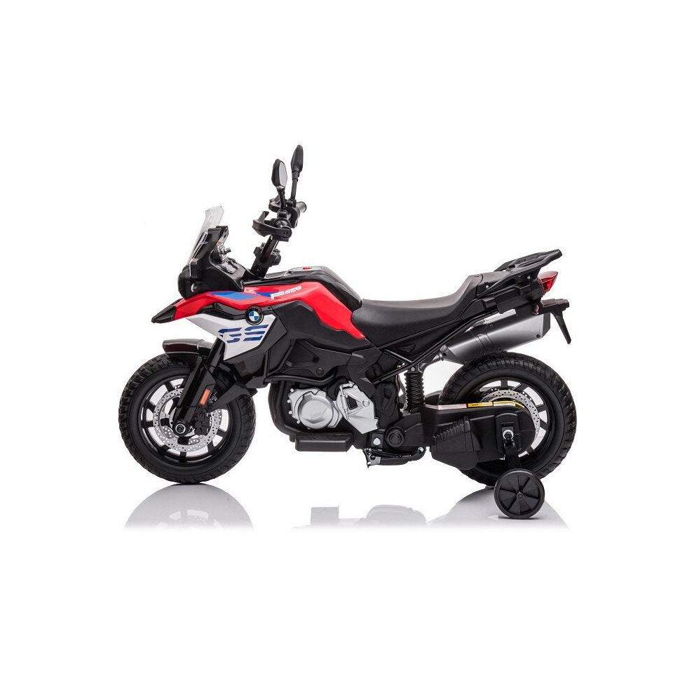 ES-Toys Elektro Kindermotorrad BMW F850 GS – 12V7A Akku – mit Stützräder, Musik und Lichter -EVA Reifen