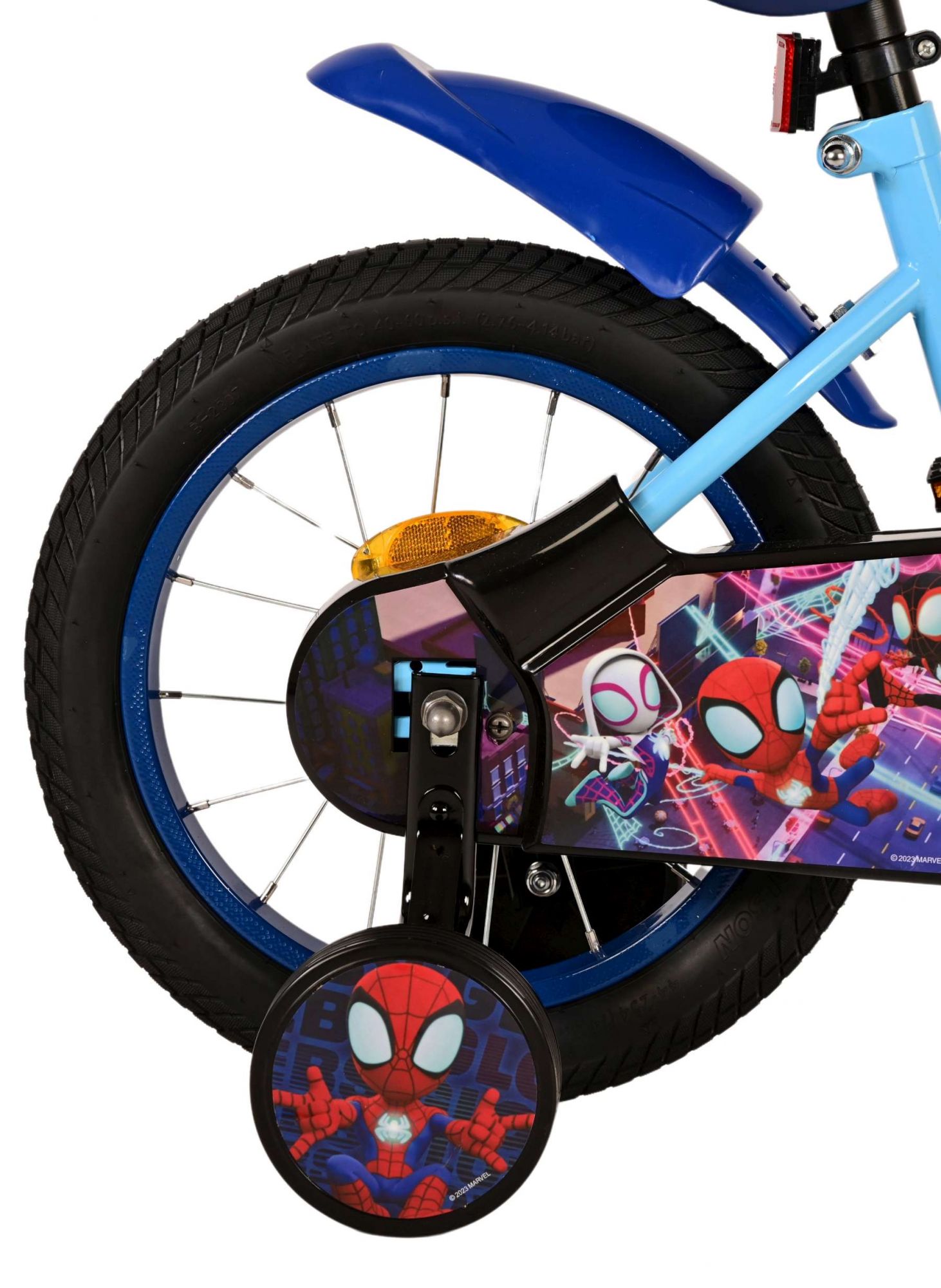 Kinderfahrrad Spidey für Jungen 14 Zoll Kinderrad in Blau Fahrrad